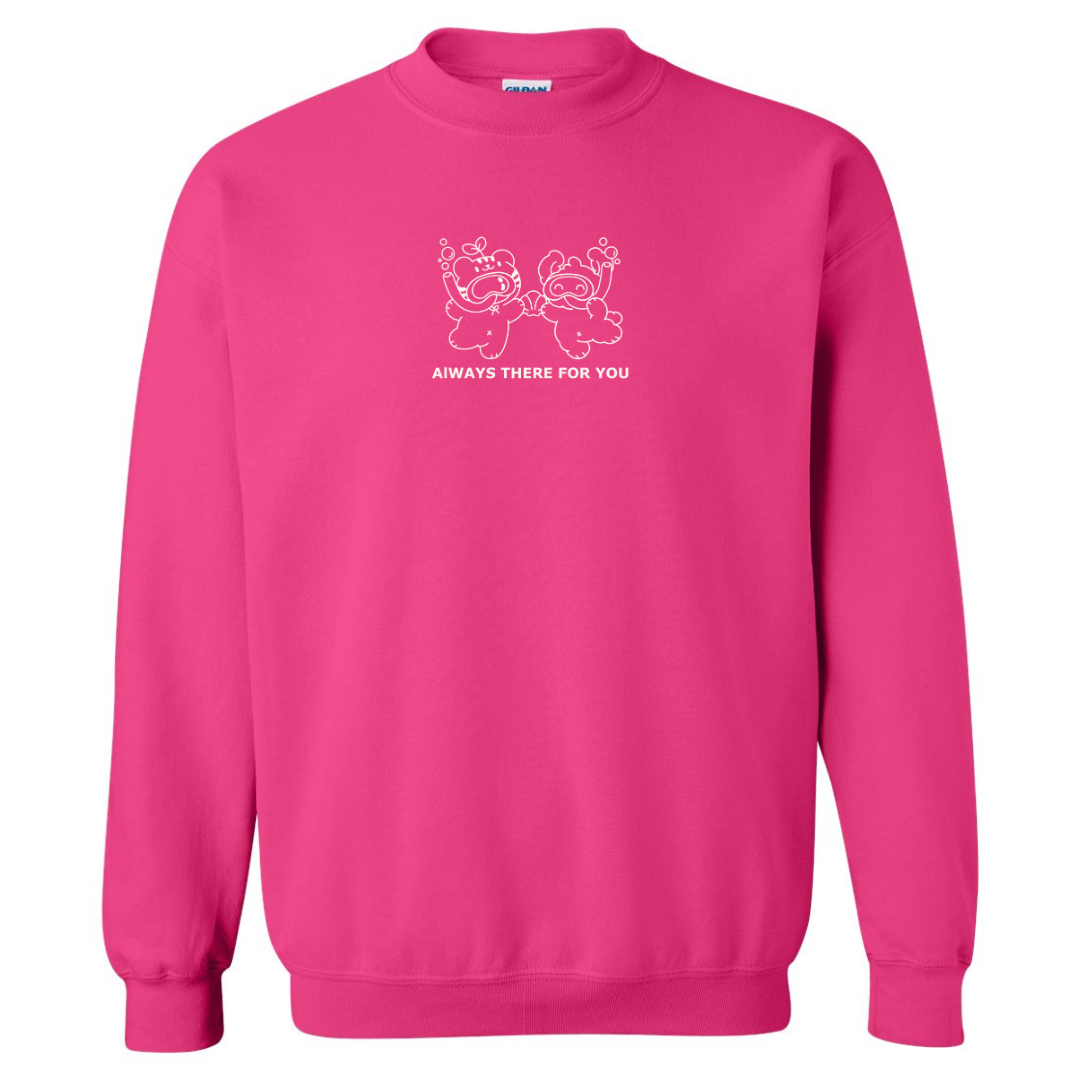 OOPSIE Always There for You Embroidered Sweatshirt - Heliconia Pink | Cute Casual Pullover for Women | Perfect for Coffee Dates, Weekend Outings & Cozy Loungewear