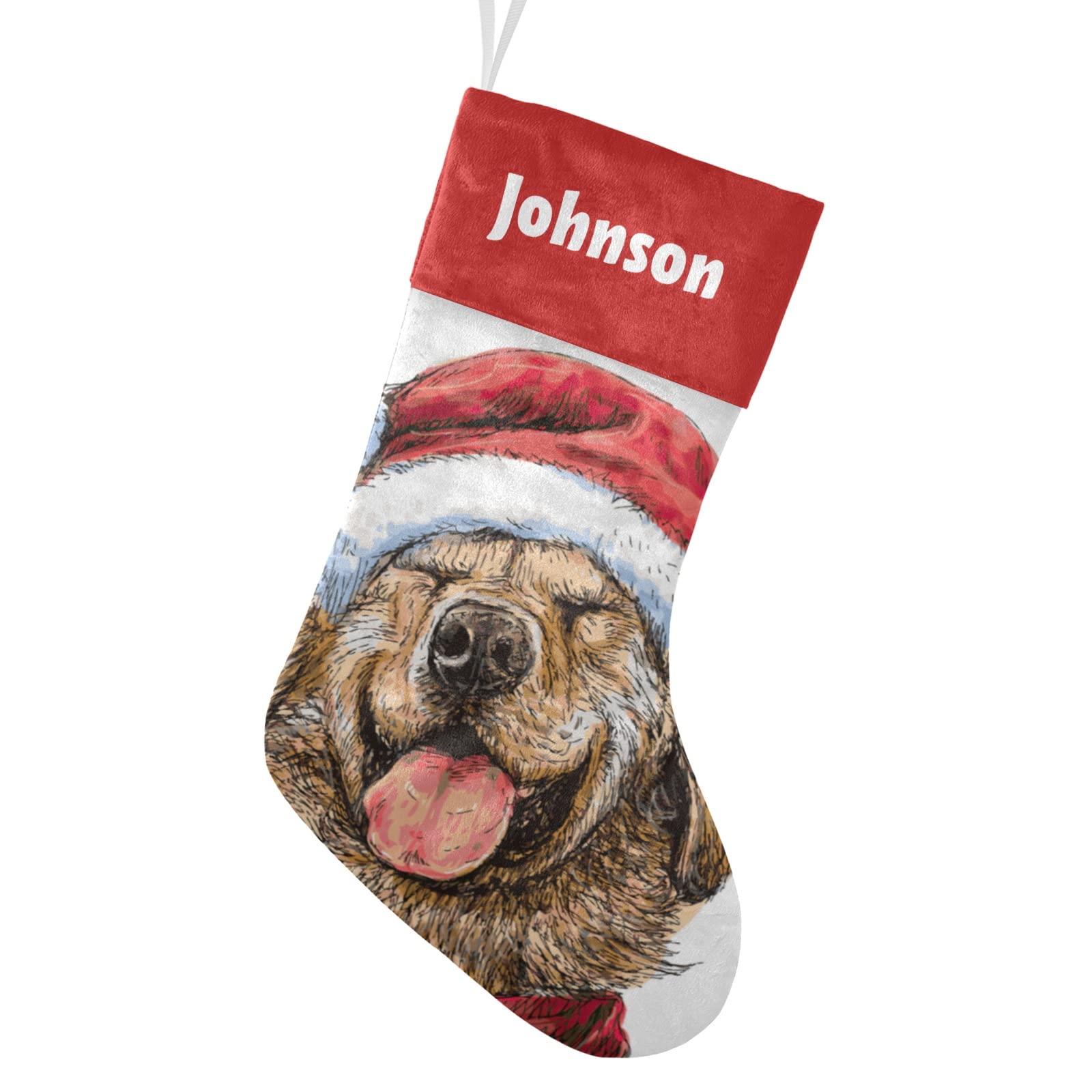 Personalized Christmas Stockings for Dogs - Custom Name Xmas Socks for Pets, 17.52 x 7.87 Inch Cute Holiday Gift - Perfect for Pet Lovers & Christmas Decorations