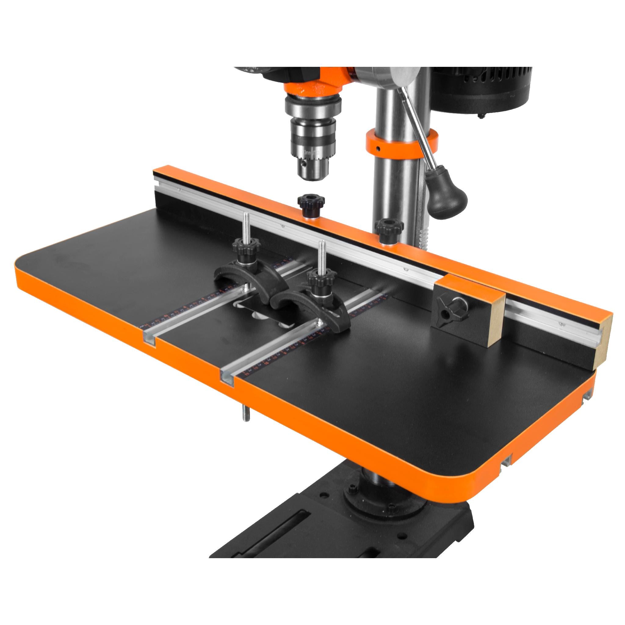 WEN DPA2513 24x12 Inch Adjustable Drill Press Table with Fence & Stop Block - Perfect for Woodworking, Metal Drilling & DIY Projects