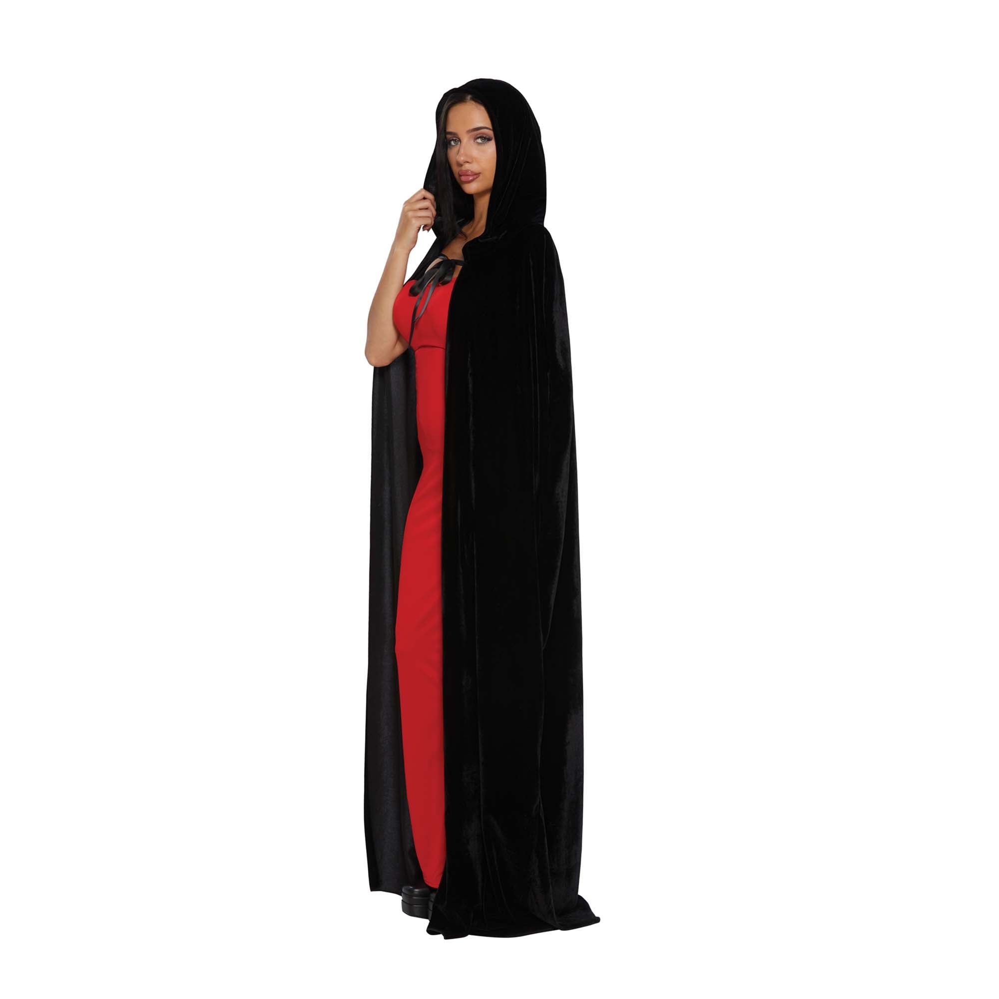 Elegant Black Velvet Cape for Women & Men - Gothic Formal Wear for Halloween, Cosplay & Evening Events