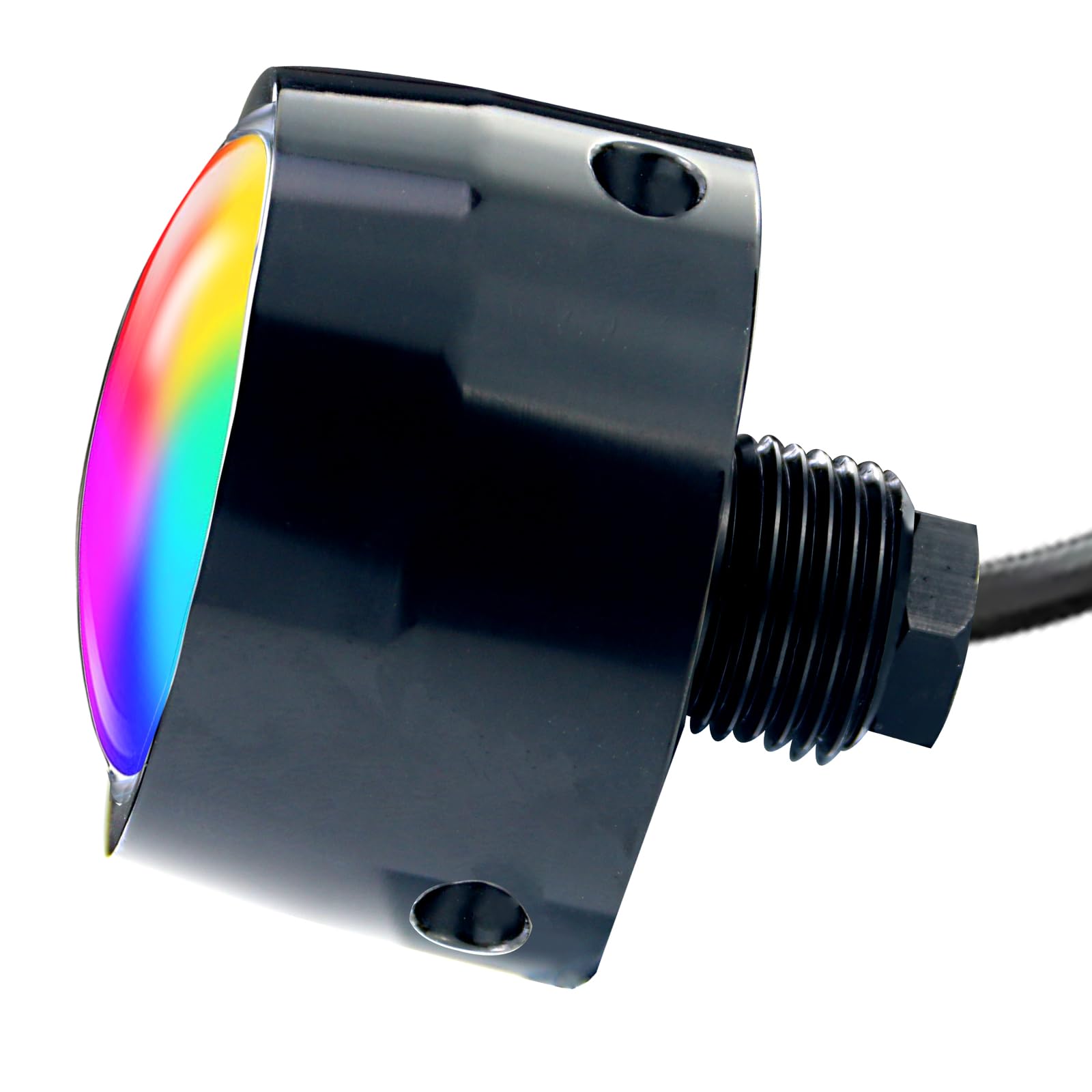 Underwater LED Boat Lights - RGB Multi-Color Submersible Drain Plug Lights with Wireless Remote & Rocker Switch - IP68 Waterproof, 1/2