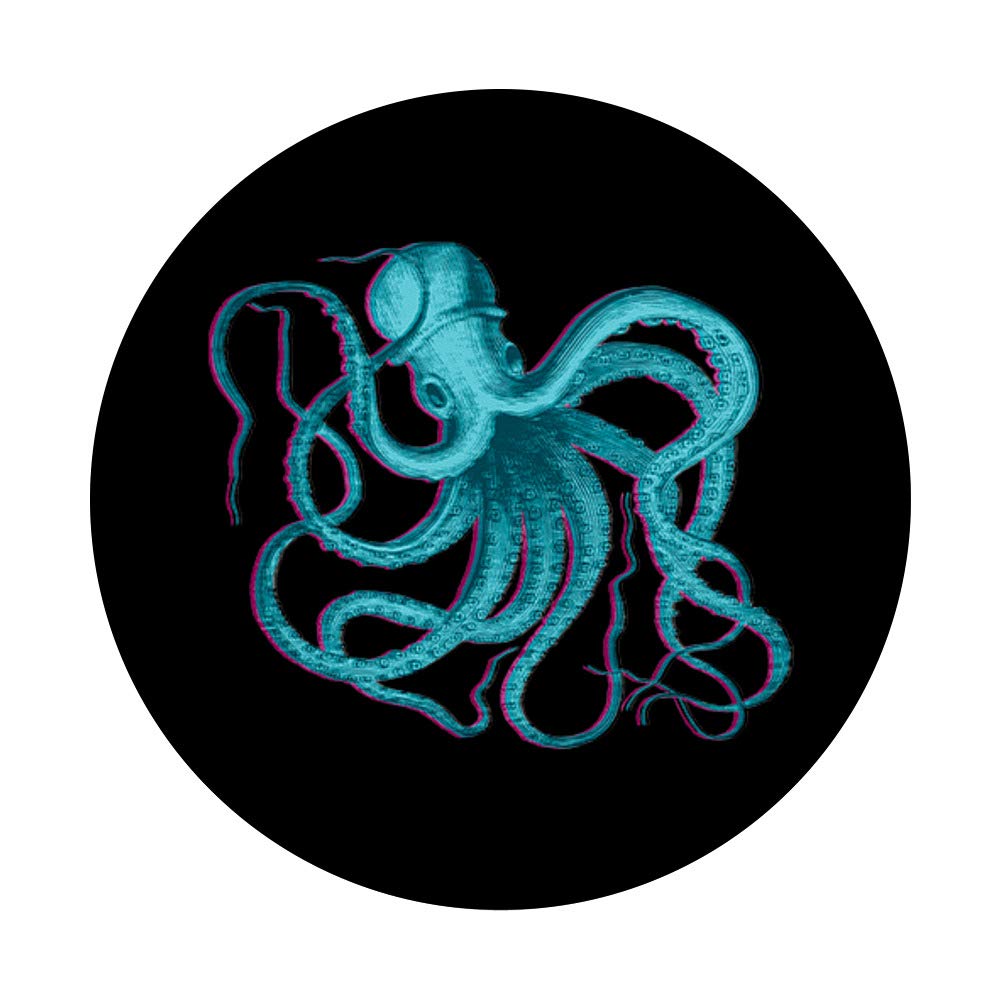 OCTOPUS VINTAGE VAPORWAVE AESTHETIC ART PopSockets PopGrip - Swappable Phone Grip for iPhone, Samsung & Tablets | Perfect for Gaming, Photography & Everyday Use