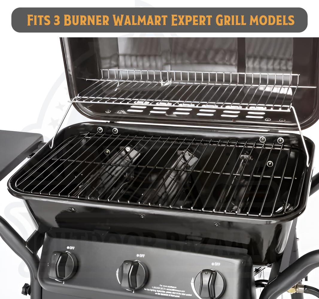 3-Piece Stainless Steel Heat Plates for 3-Burner Walmart Expert Grill - Durable Replacement Parts for Outdoor BBQ, Camping & Backyard Cooking