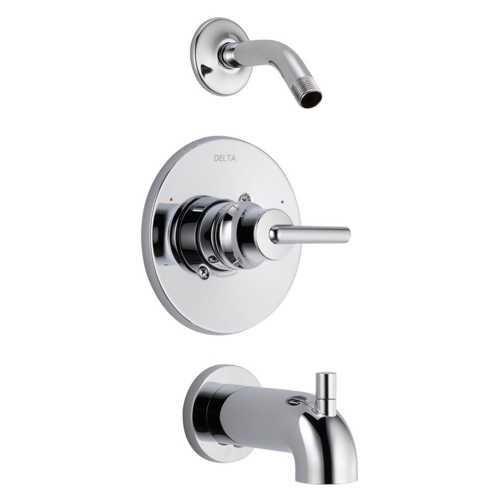 Delta Faucet T14459-LHD Trinsic 14 Series Tub/Shower Trim with Less Showerhead, Chrome - Perfect for Modern Bathroom Renovations & Spa-Like Shower Experiences
