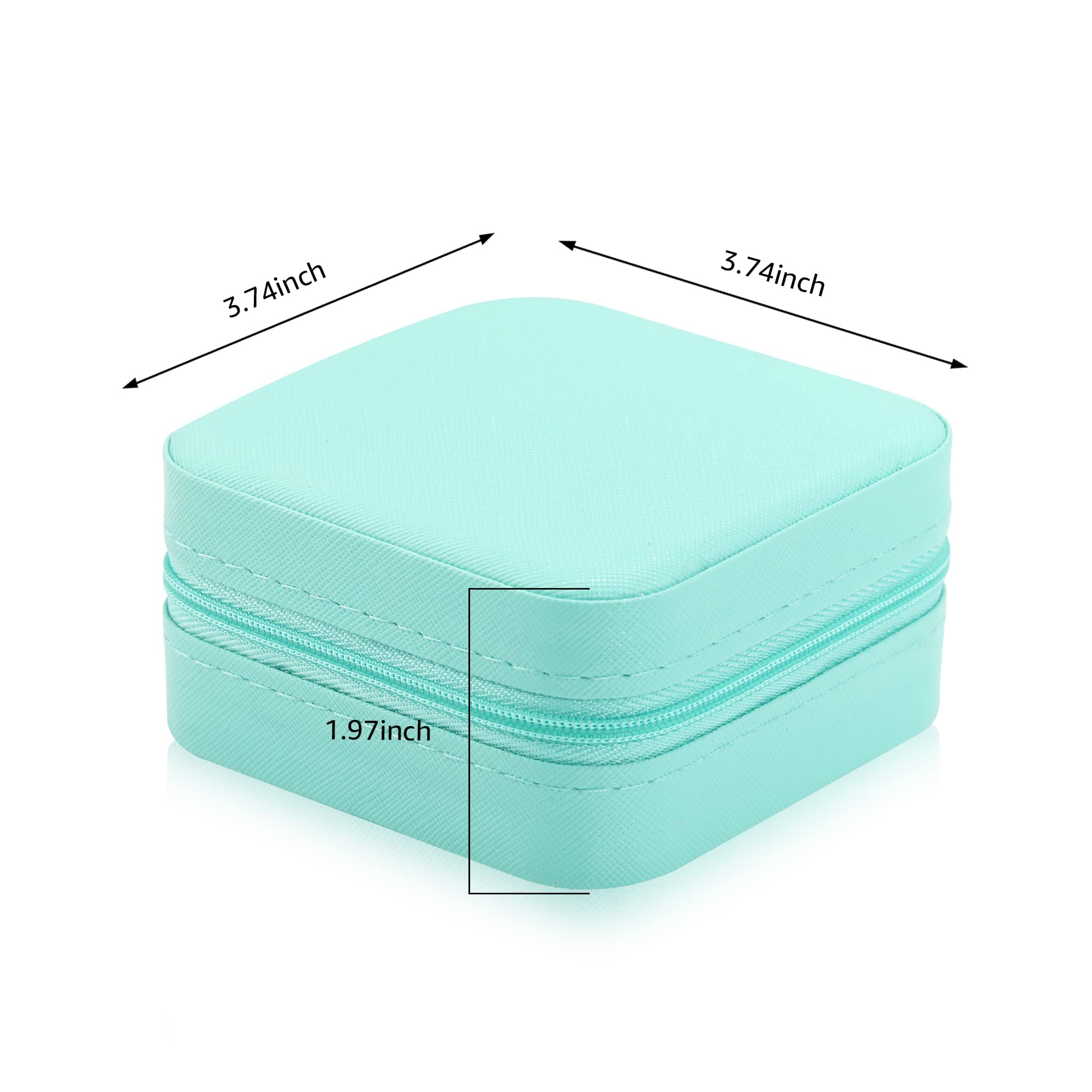 Divani Small Leather Jewelry Box - Portable Travel Jewelry Organizer for Women | Mini Jewelry Storage Case for Earrings, Rings, Necklaces & Bracelets | Perfect for Travel, Gifts & Daily Organization - Blue