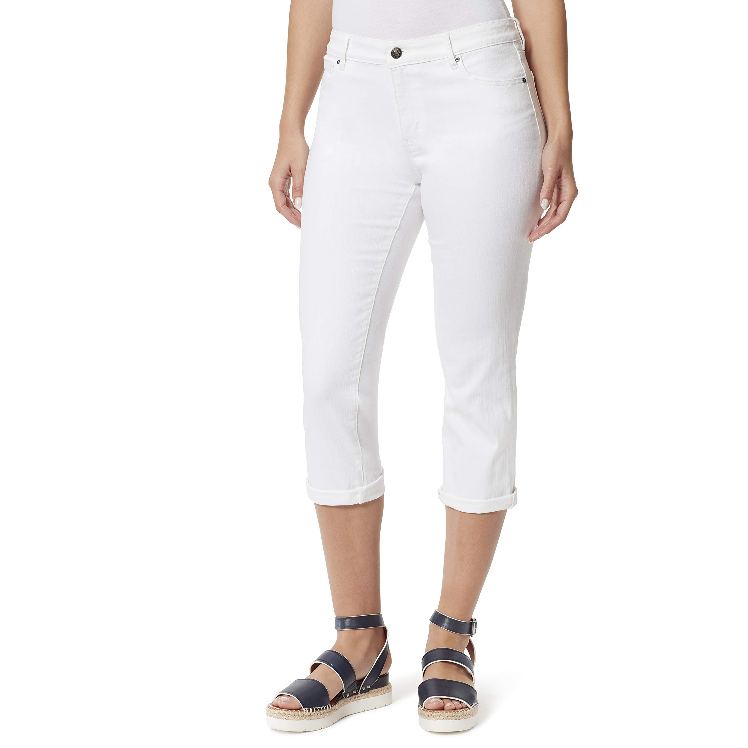 Vintage American Blues Women's Roll Cuff Capri Pants - Retro High Waisted Denim Jeans for Casual Wear & 1950s Style Outfits