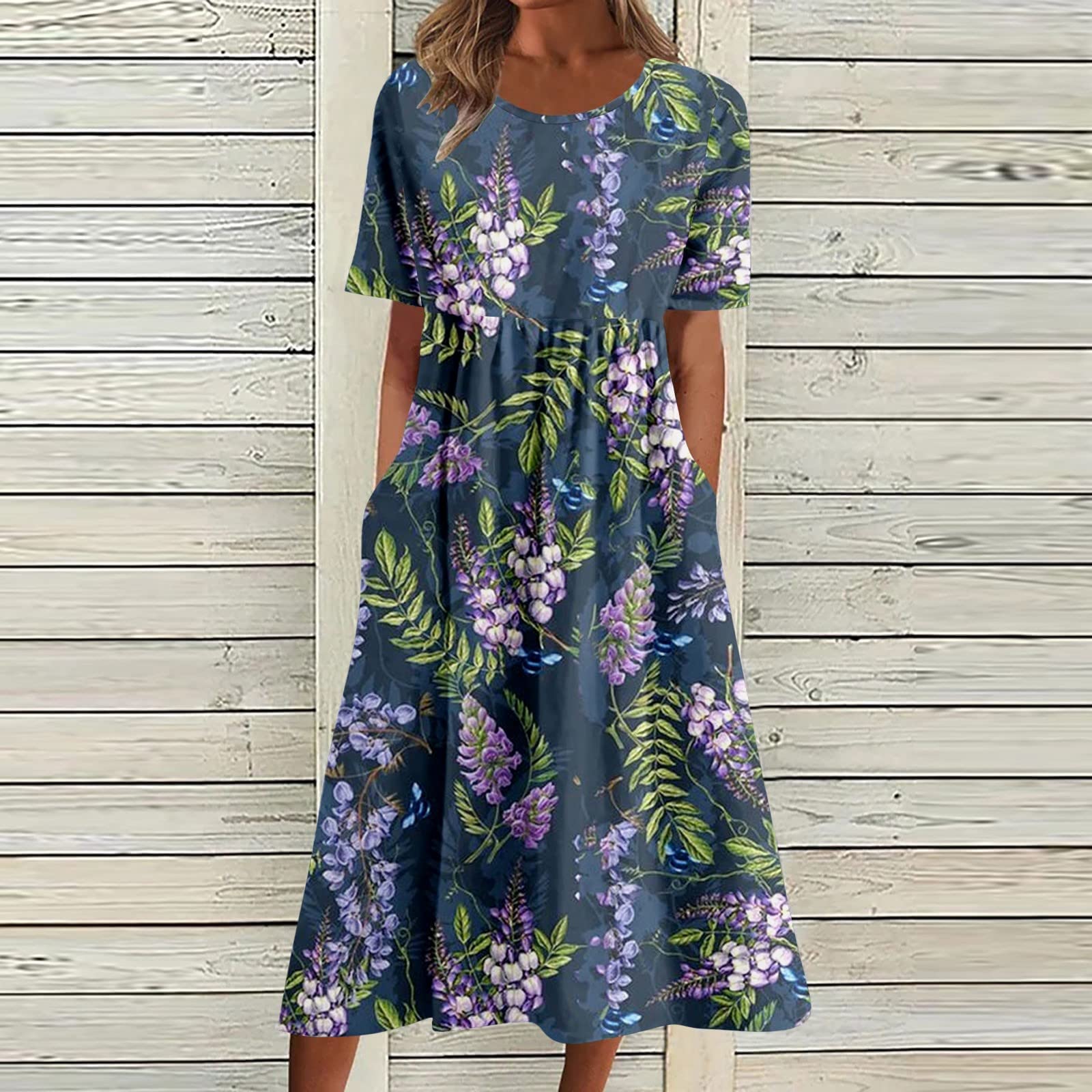 2025 Trendy Plus Size Women's Summer Dresses - Casual Floral Boho Shirt Dress with Pockets | Perfect for Spring & Summer Outings, Beach Vacations & Casual Wear