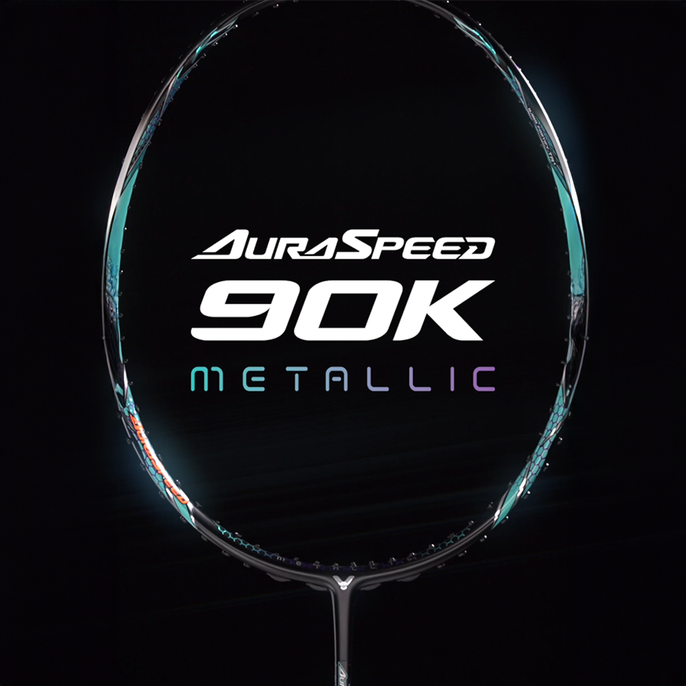 Victor AuraSpeed 90K Metallic Badminton Racket (ARS 90K METALLIC) - Professional Carbon Fiber Shuttlecock Racket for Competitive Play - Preorder Now for Tournament & Training Use
