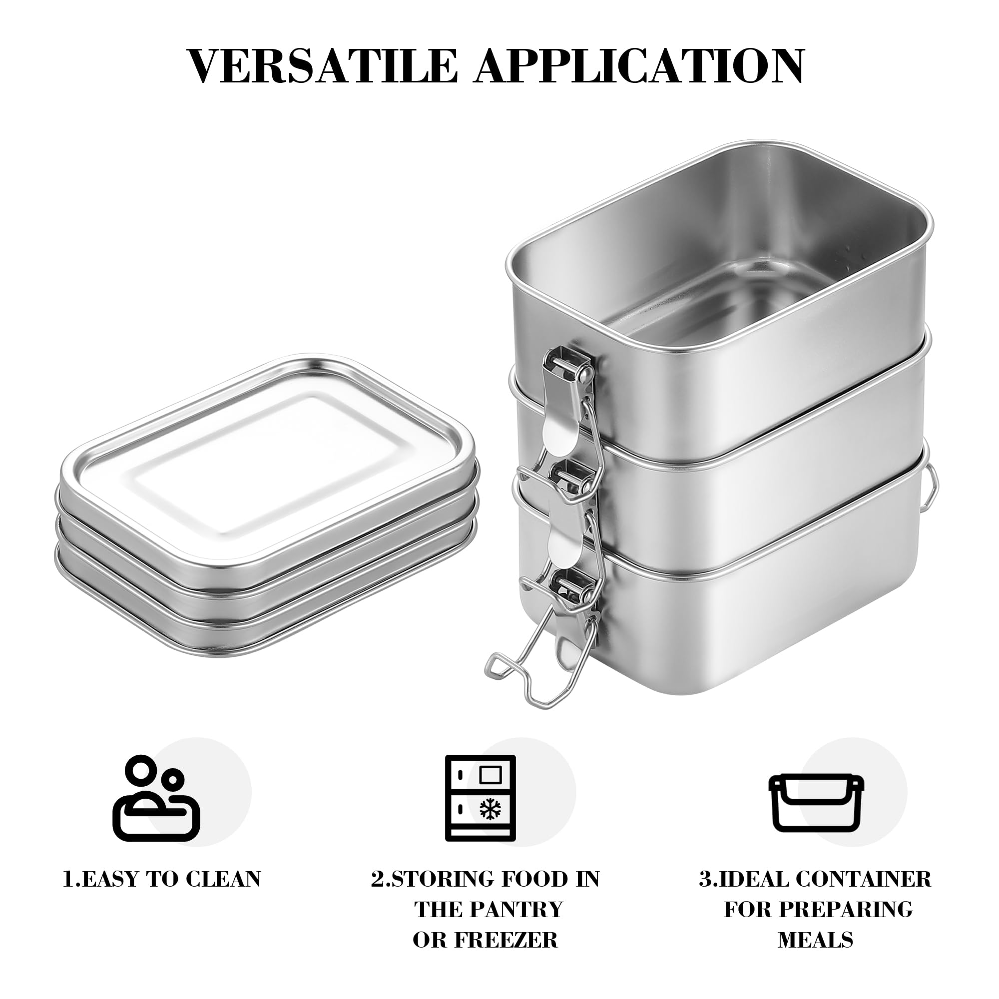 Premium Stainless Steel Food Storage Containers Set - 550ml BPA-Free Reusable Metal Lunch Boxes with Lids | Freezer, Microwave & Dishwasher Safe | Ideal for Meal Prep, Office Lunch, Picnics & Camping