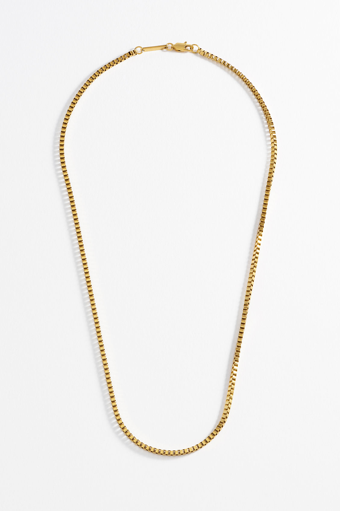 Men's Box Chain Necklace - 14K Gold Plated Stainless Steel Cuban Link Chain for Men - Perfect for Casual Wear, Layering & Gifts