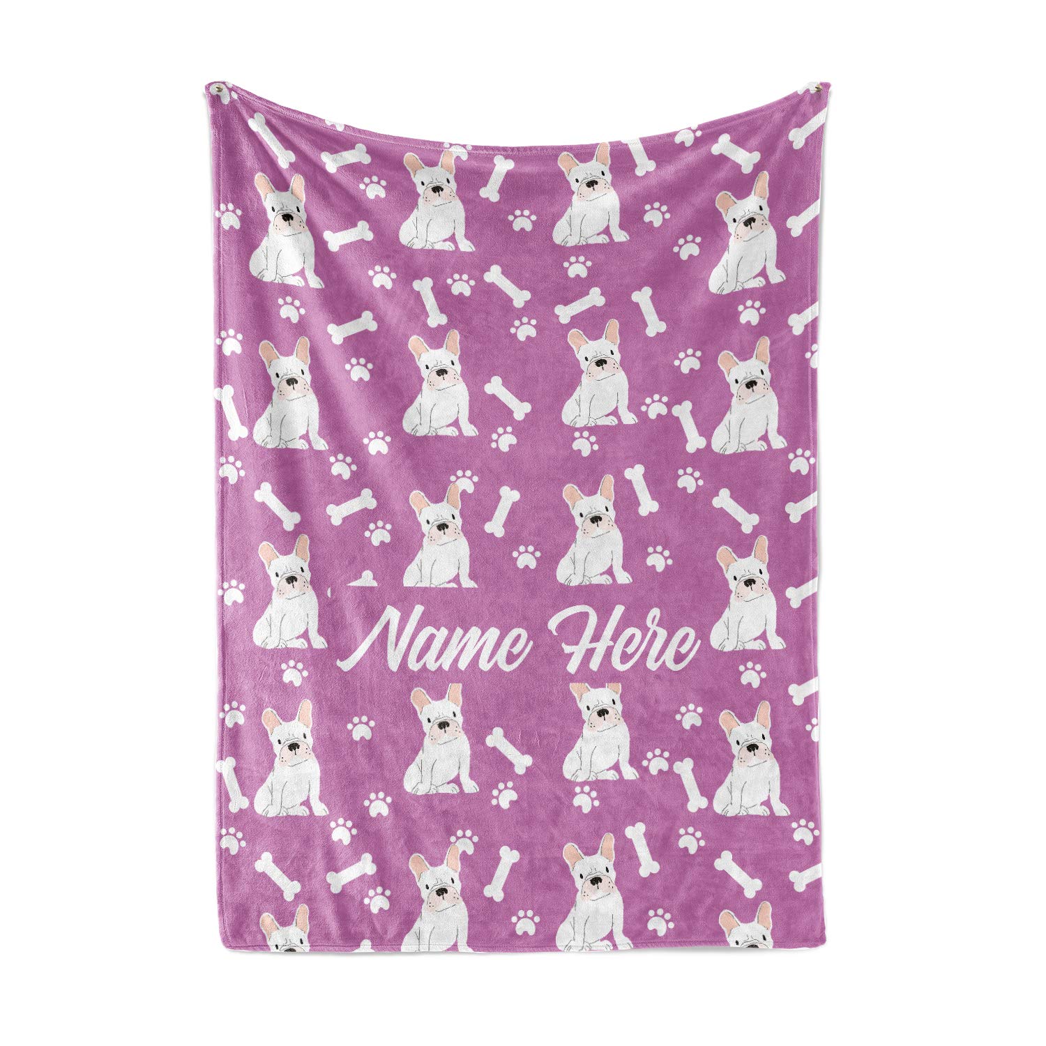 Custom Personalized French Bulldog Fleece & Sherpa Throw Blanket - Cozy Pet Blanket for Men, Women, Kids & Babies | Perfect for Bed, Sofa, Travel & Gifts for Dog Lovers, Moms & Dads