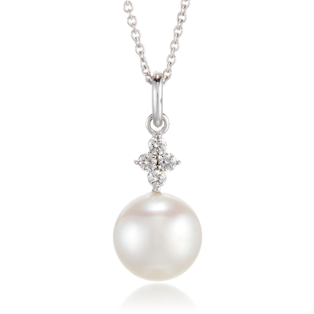 Belgravia South Sea Pearl & Diamond Pendant Necklace - Elegant Jewelry for Weddings, Parties & Special Occasions