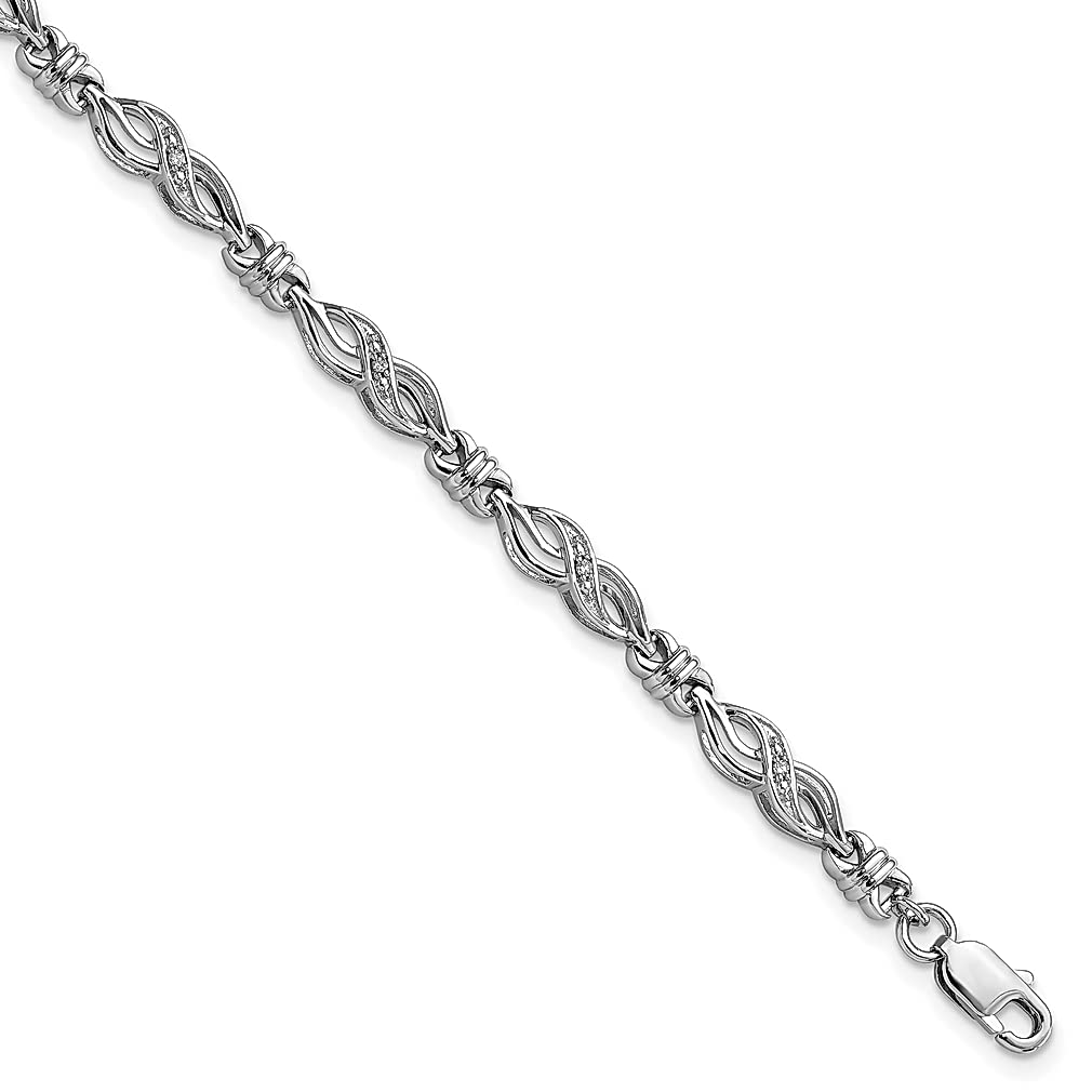 925 Sterling Silver Diamond Bracelet for Women - 7 Inch Elegant Fine Jewelry Gift for Her, Perfect for Anniversaries, Birthdays & Special Occasions