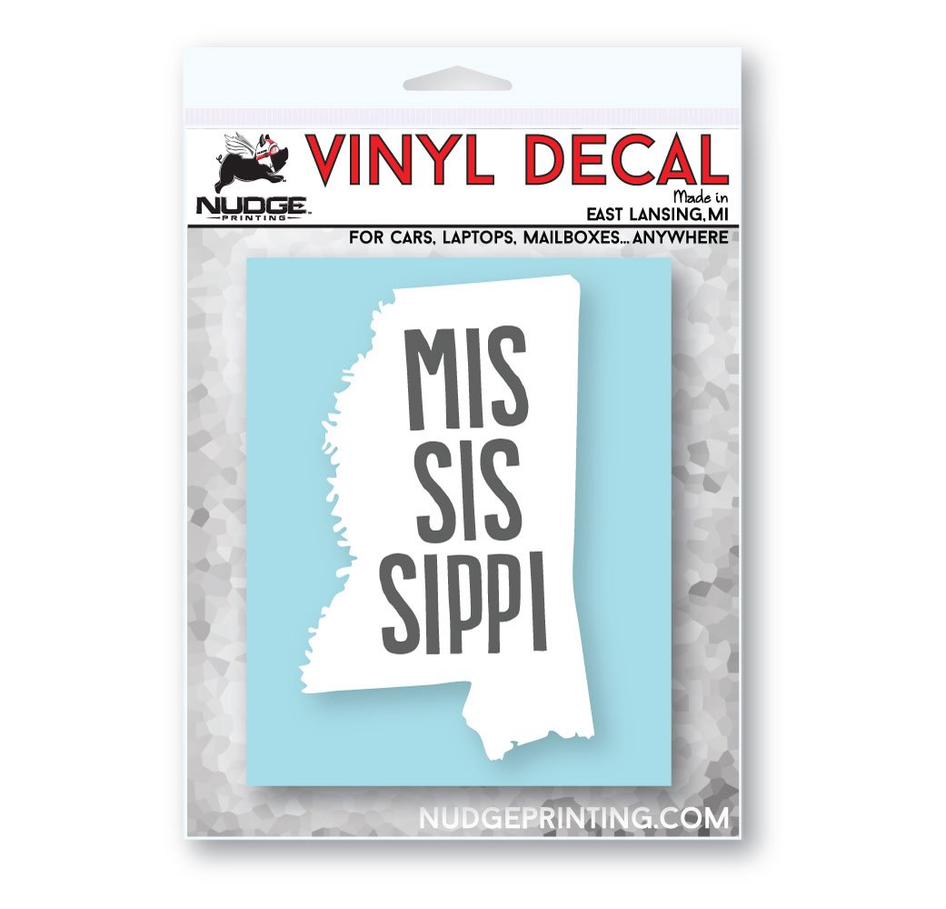 Mississippi State Car Decals - USA Patriotic Vinyl Stickers for Windows & Bumpers - Perfect for College Football Fans, Road Trips & State Pride