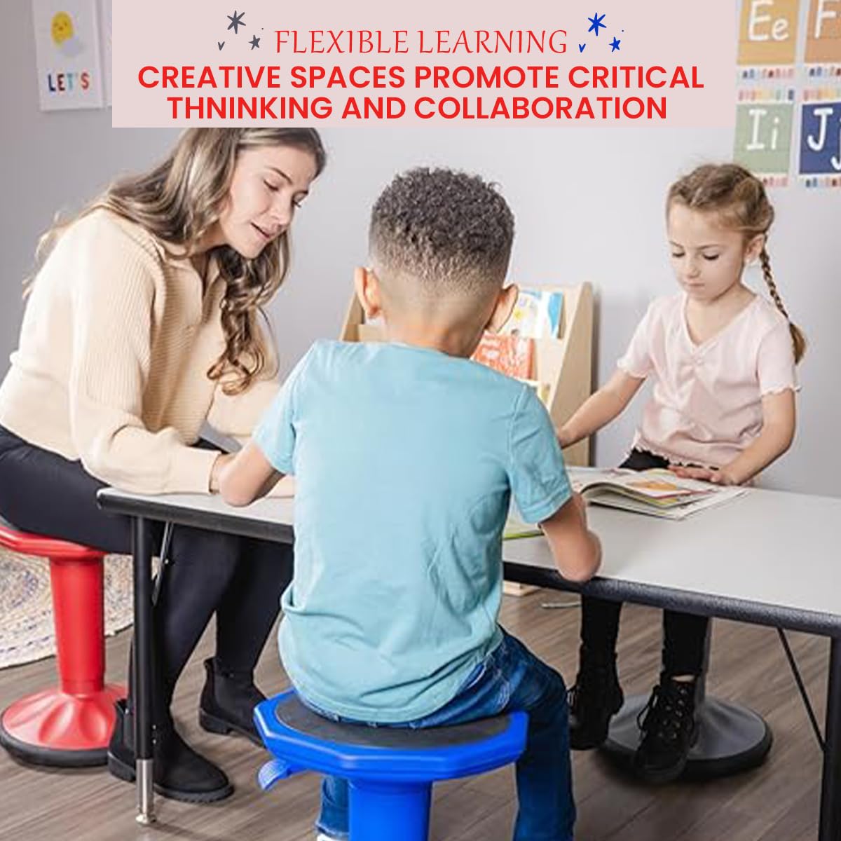 Adjustable Wobble Stool for Kids & Teens - Ergonomic Flexible Seating for Classroom & Home - Height Adjustable 17