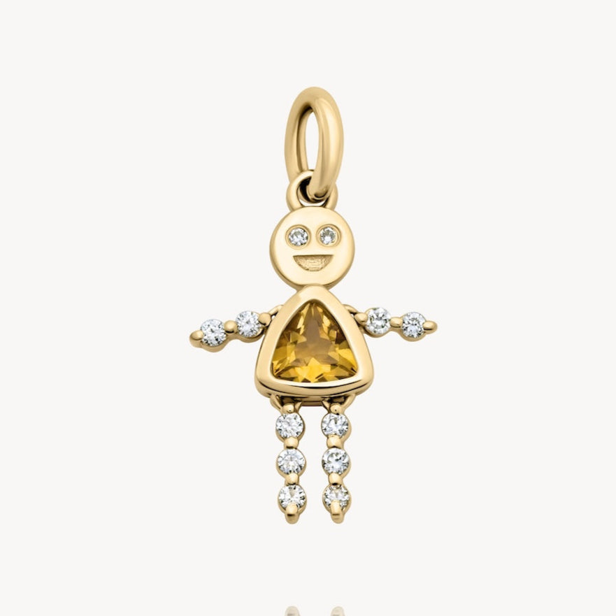 November Girl Lulu & Lox Citrine Charm Necklace - Elegant Birthstone Jewelry Gift for Women, Perfect for Birthdays, Anniversaries & Special Occasions