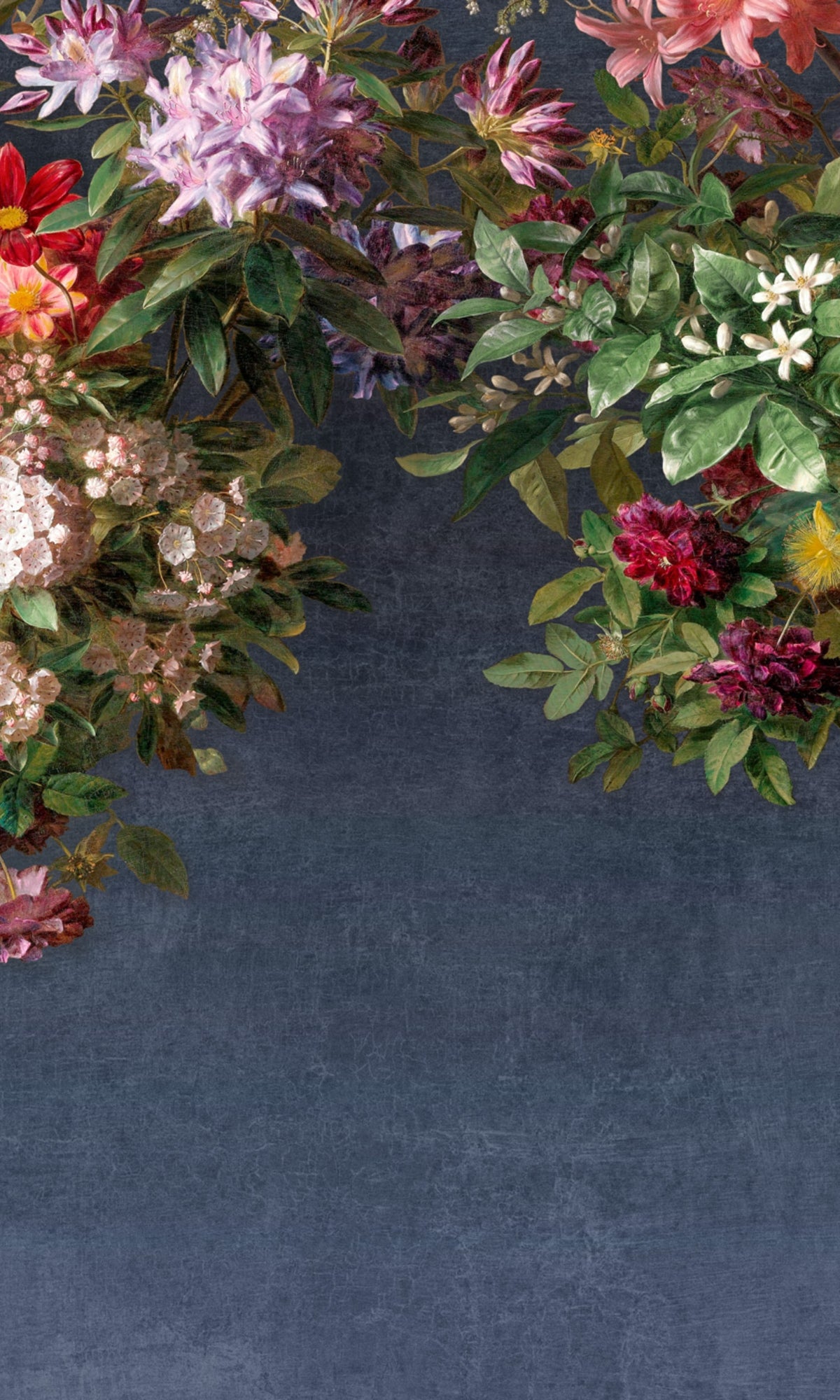 Blue Hanging Floral Blossoms Wallpaper RM2082 - Self-Adhesive Peel & Stick Wallpaper for Bedroom, Living Room, Nursery Decor - Easy to Install Removable Wallpaper for Home Interior Design