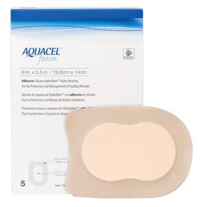 ConvaTec Aquacel Adhesive Gelling Foam Dressing 8 x 5.5 Inches - Advanced Wound Care for Burns, Ulcers & Post-Surgical Healing - Waterproof & Breathable Medical Bandage for Daily Protection