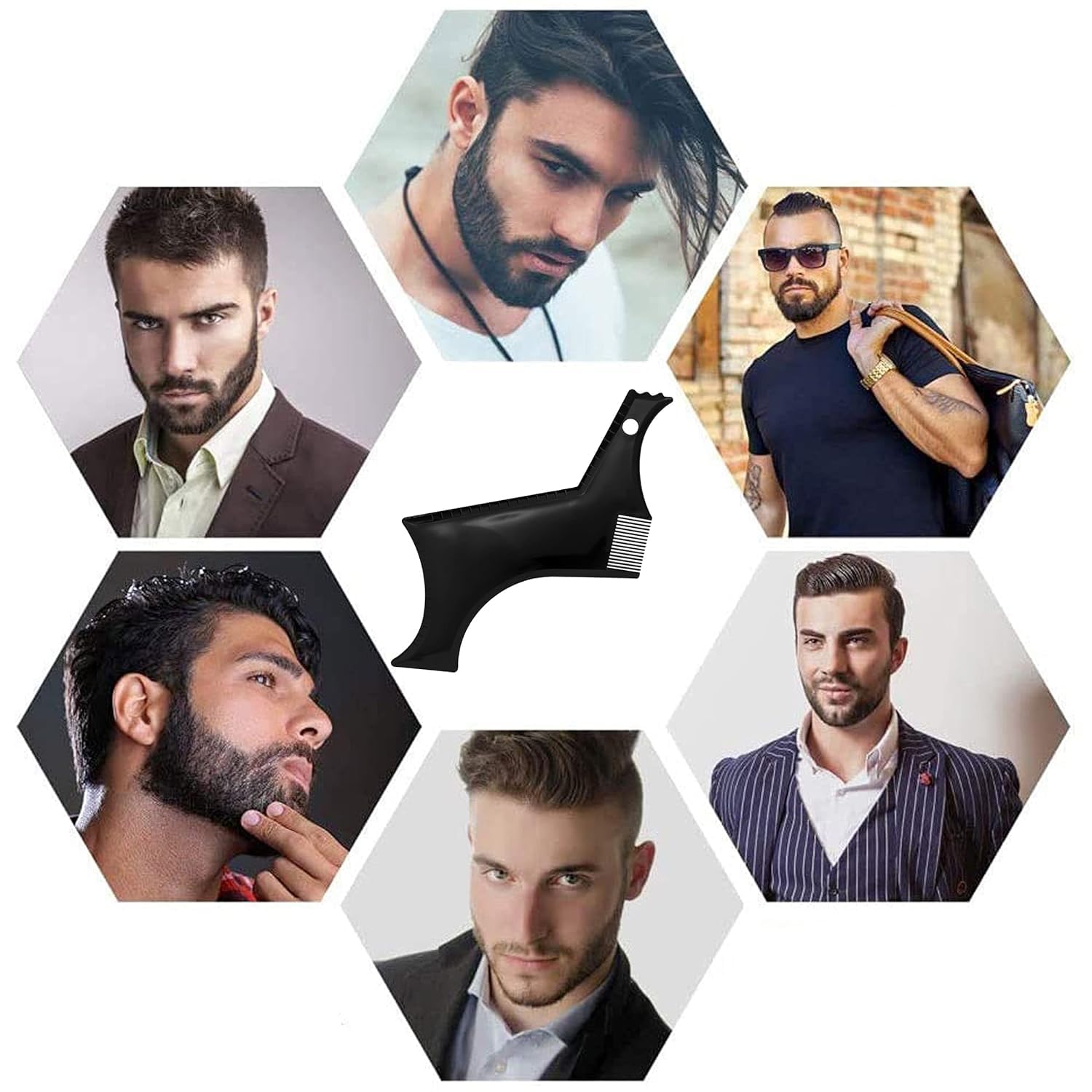 Professional Beard Shaping Tool for Men - Precision Trimmer for Perfect Lines & Symmetry | Salon-Grade Grooming Accessories | Ideal for Home & Barber Shop Use