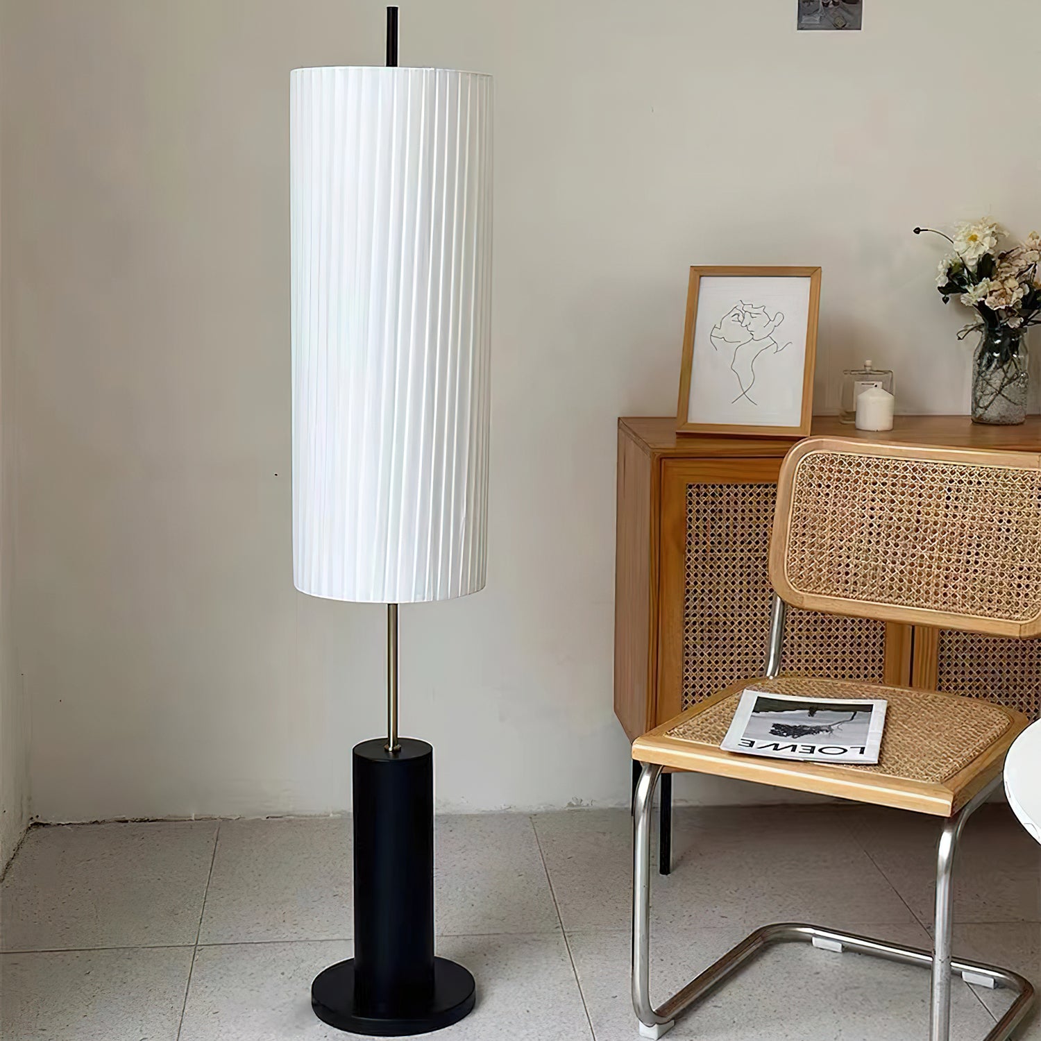Modern Dorica Floor Lamp with Adjustable Height - Bright LED Standing Light for Living Room, Bedroom, or Office - Perfect for Reading, Working, and Relaxing