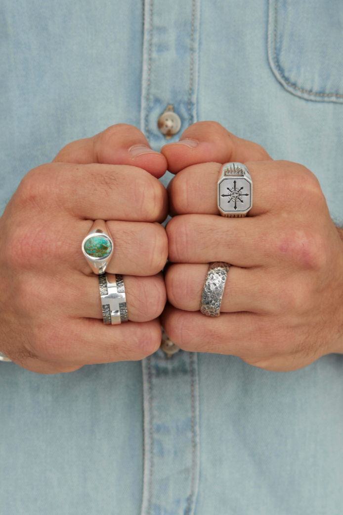 Chrysocolla Signet Ring - Handmade Blue Gemstone Jewelry for Women - Perfect for Boho Style & Spiritual Healing