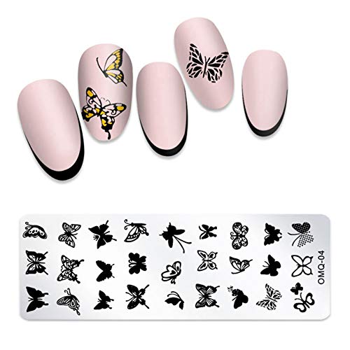 Rectangle Nail Art Stamping Plates - Butterfly Design Manicure Templates for DIY Nail Printing | Professional Salon Quality | Perfect for Home Nail Art, Parties & Special Occasions