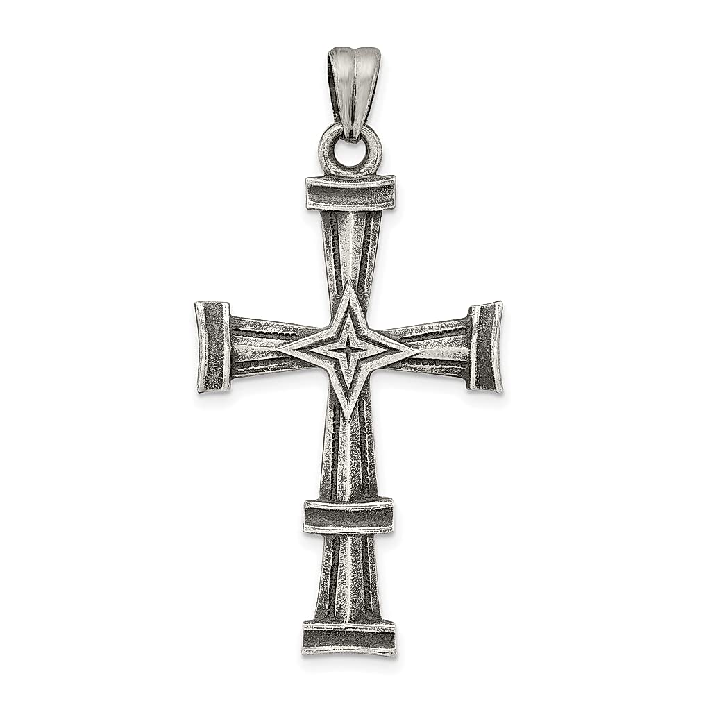 925 Sterling Silver Brushed Latin Cross Pendant Necklace for Women - Religious Jewelry Gift for Her - Perfect for Baptism, Confirmation & Everyday Faith-Based Fashion