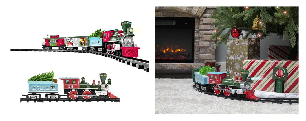 Elf Ready To Play Train Set - Wooden Toy Train for Kids with Tracks & Accessories - Perfect for Christmas Gifts & Indoor Playtime
