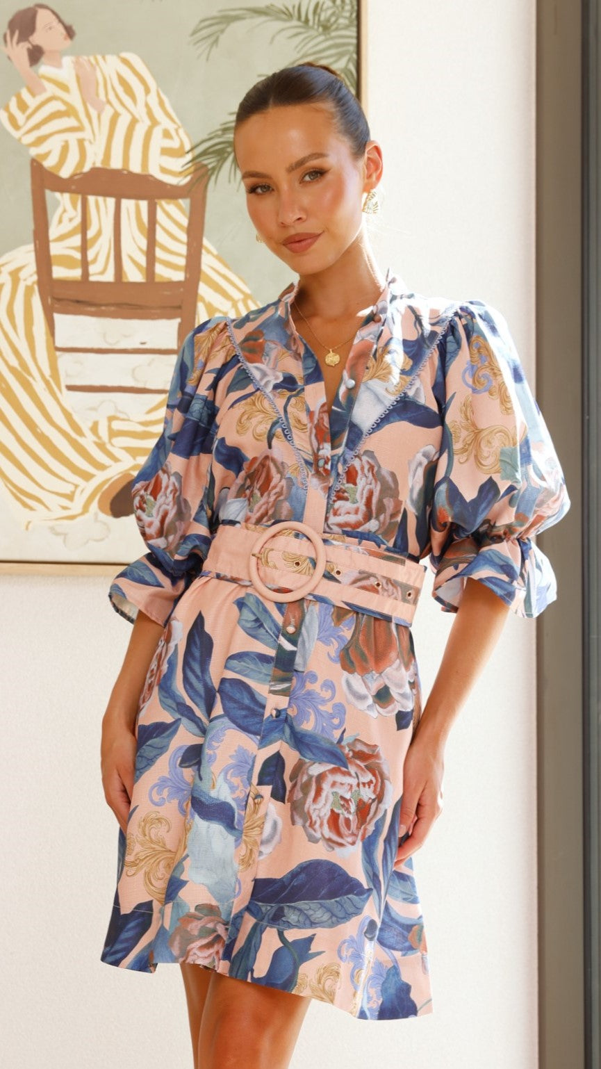 Hannah Mini Dress in Rosa Pink - Flowy Short Sleeve Summer Dress for Women | Perfect for Beach Vacations, Date Nights & Casual Outings
