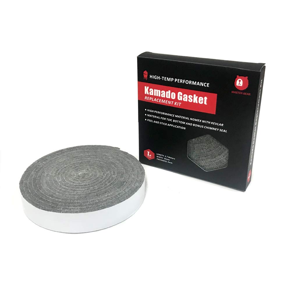 MASTER BEAR High-Temperature Nomex Grill Gasket with Kevlar & Carbon Fiber - 12ft Smoker Seal for Big Green Egg Kamado Grills - Perfect for BBQ, Smoking & Outdoor Cooking