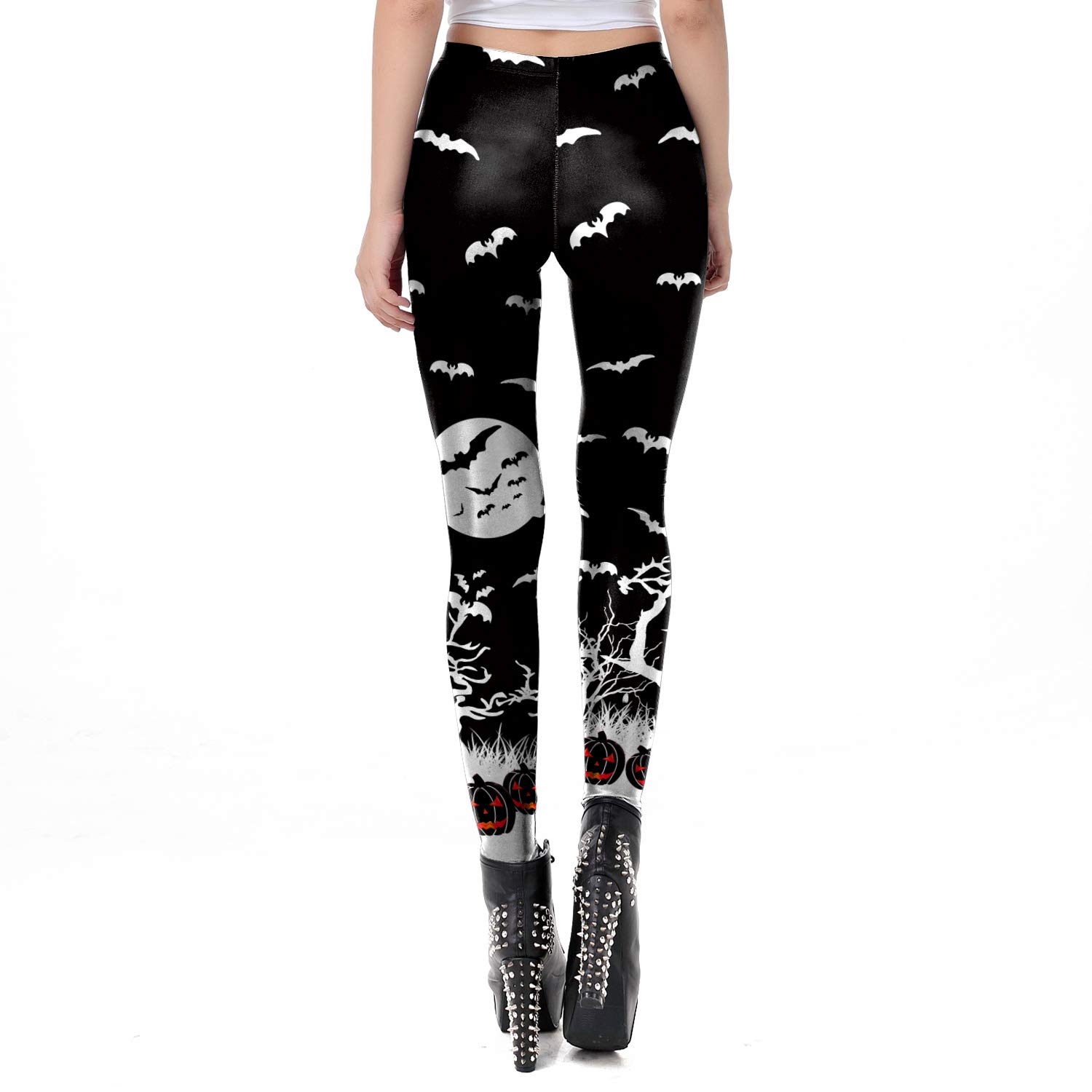 Women's Halloween Leggings - Trendy High Waist Printed Stretchy Workout Tights for Yoga, Running & Costume Parties | Fun Holiday Fashion