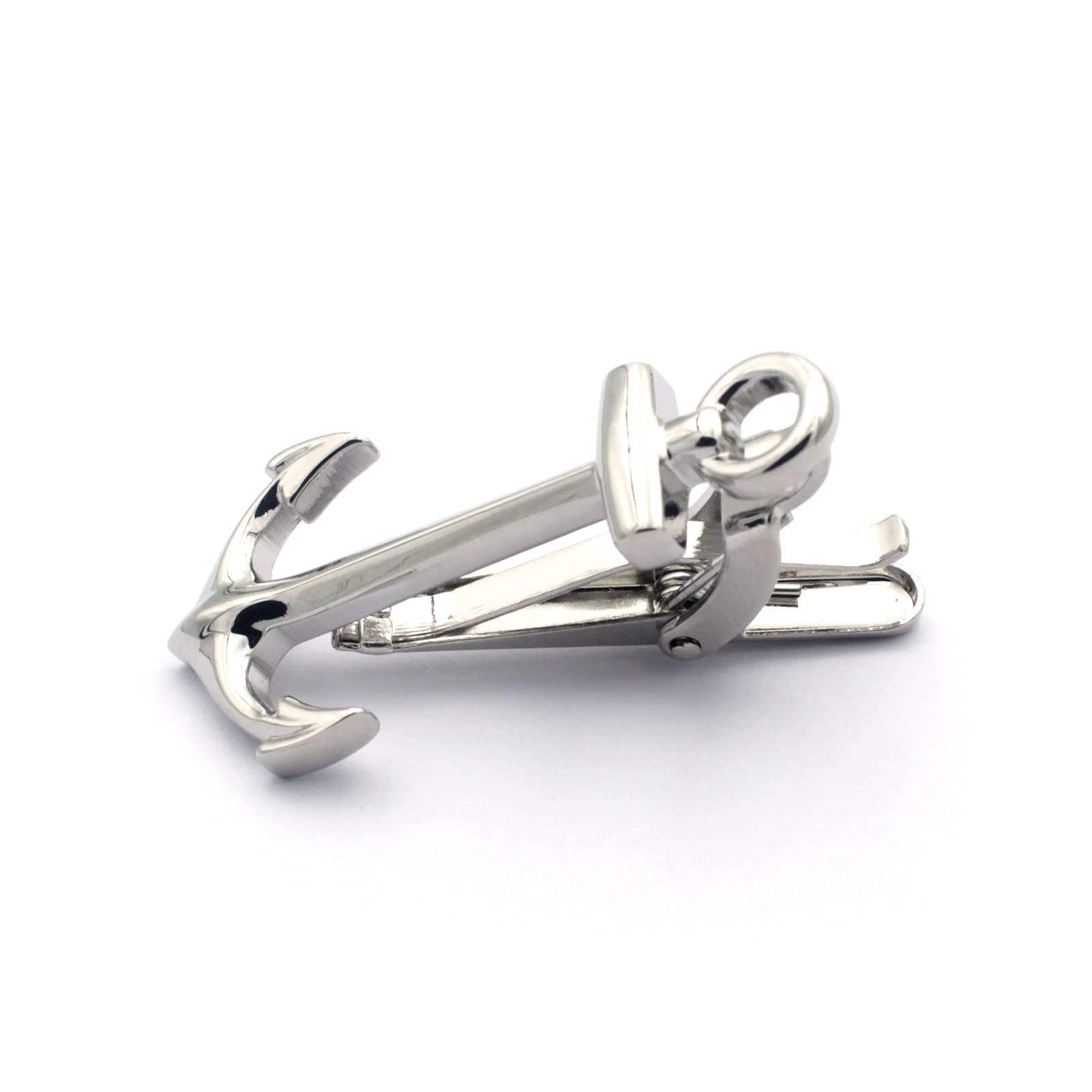 Premium Sailing Boat Yacht Anchor Smart Shirt Tie Clip & Cufflinks Set - Perfect for Weddings, Business Meetings & Formal Events