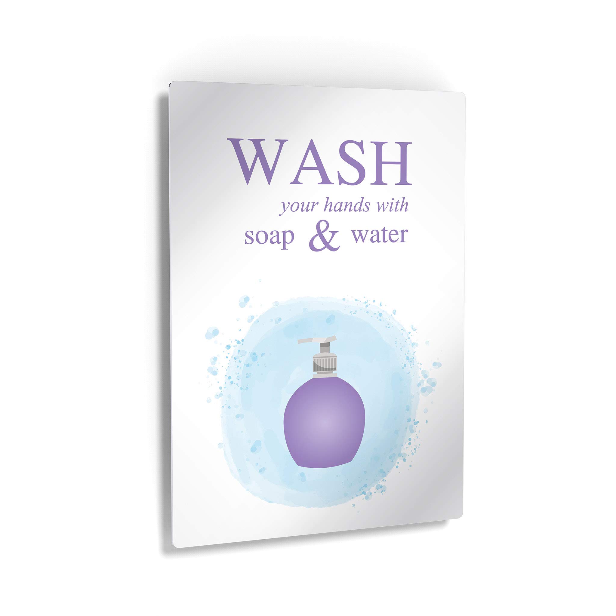 Funny Bathroom Sign - Wash Your Hands with Soap & Water Metal Print | Kids Bathroom Wall Decor, Nursery Wall Art, Ready to Hang Home Decoration (40x30 inches) | Perfect for Bathrooms, Kids Rooms & Home Decor | Made in USA