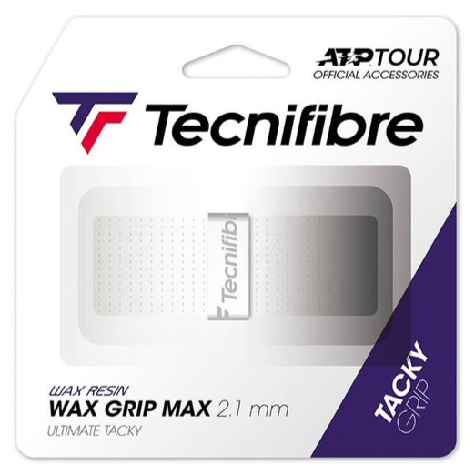 Tecnifibre Wax Grip Max Replacement Tennis Grip - White | Non-Slip, Durable & Comfortable | Perfect for Tennis, Badminton & Racquet Sports