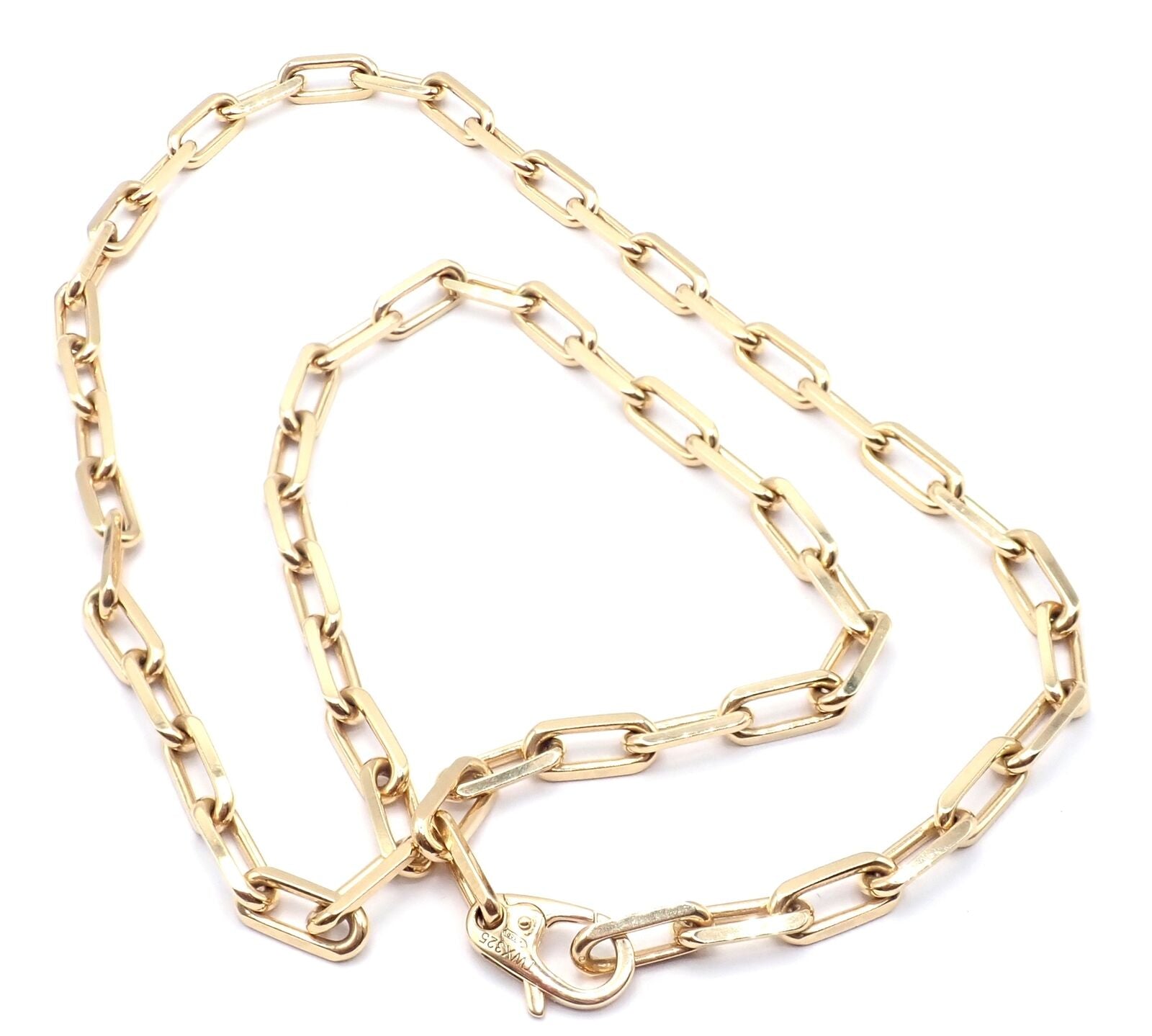 Authentic Cartier Santos 18K Yellow Gold Link Chain Necklace 22
