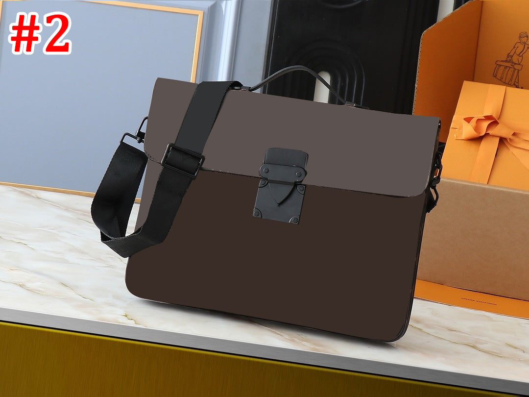 Professional Men's Leather Business Briefcase - Slim Laptop Bag for Work, Office & Travel - Durable & Stylish Executive Messenger Bag for Businessmen & Professionals