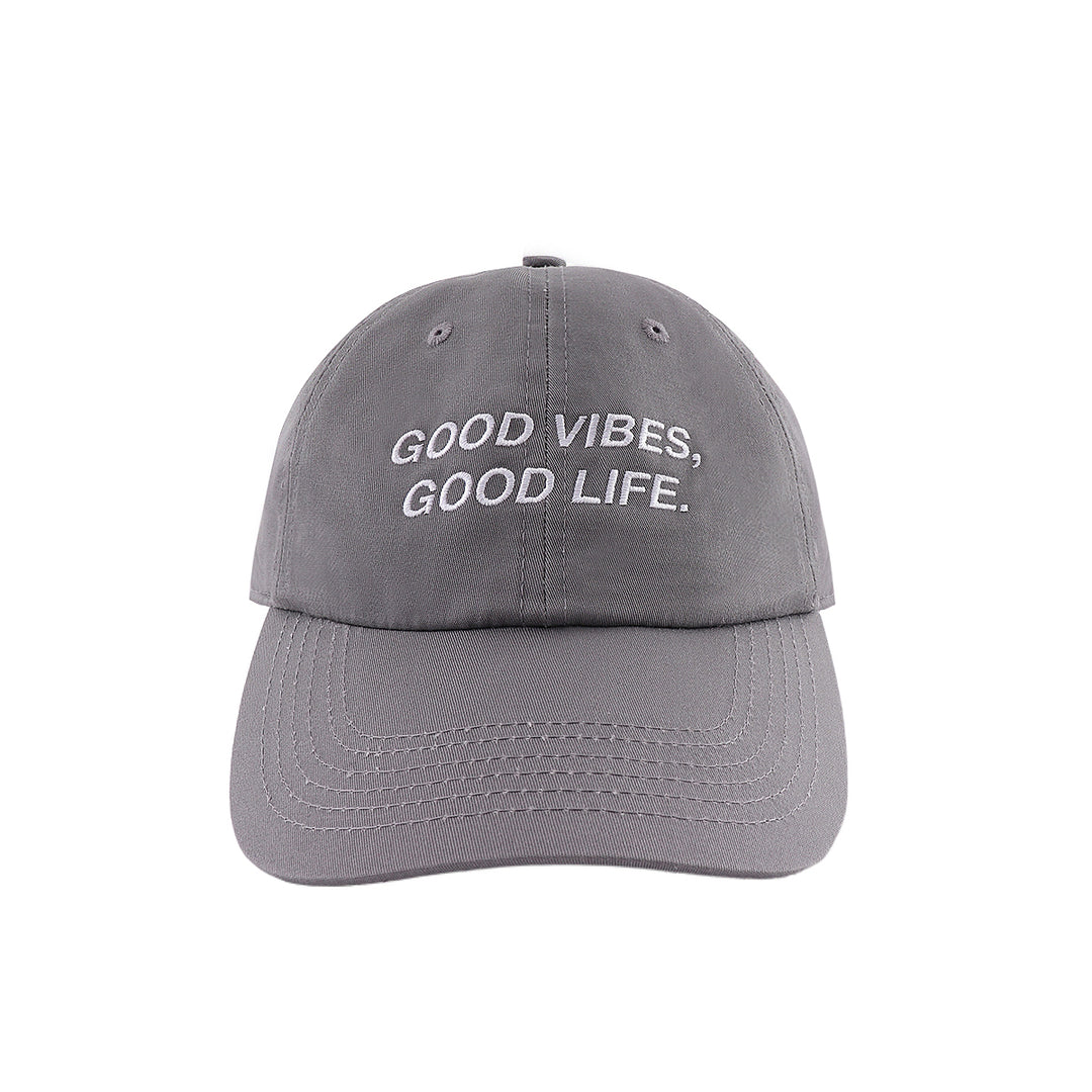ASUSL GOOD VIBS Dad Hat - Grey | Adjustable Baseball Cap for Men & Women | Perfect for Outdoor Activities, Sports & Casual Wear