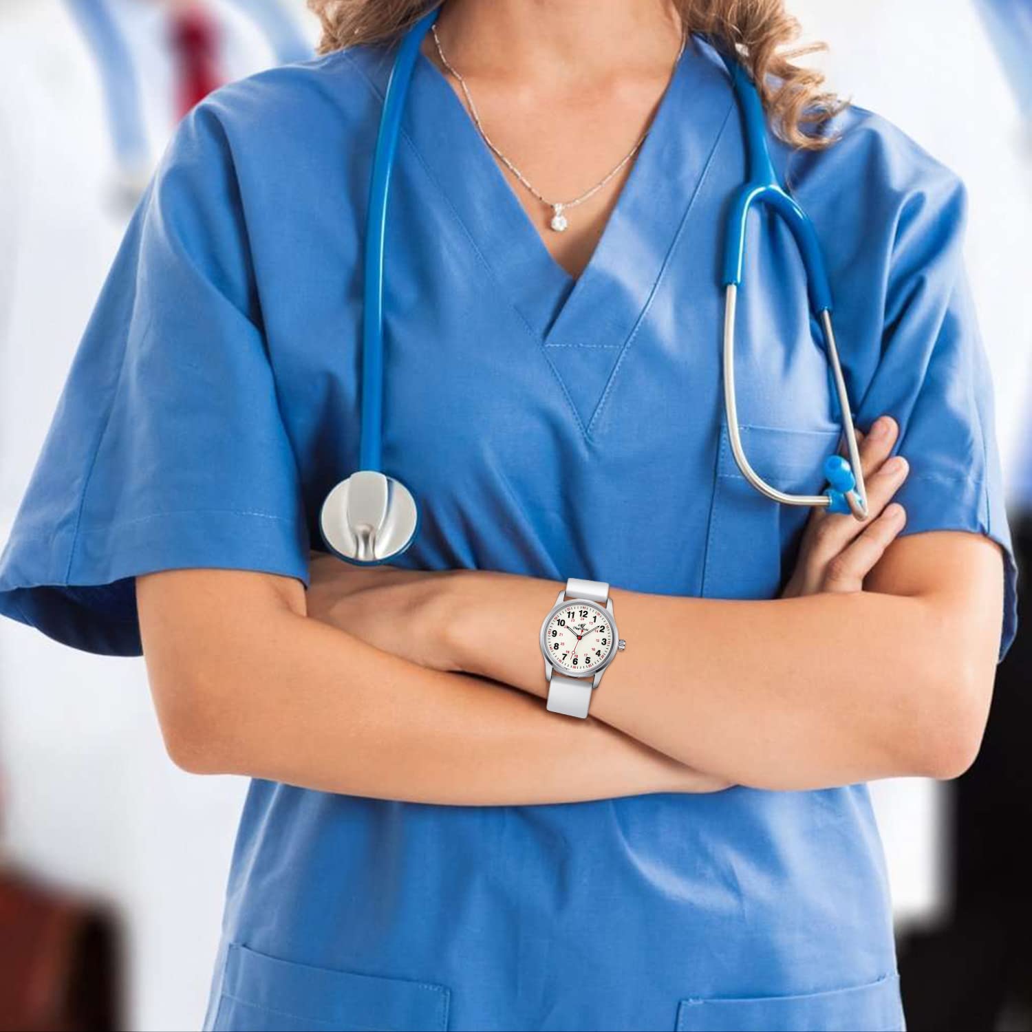 ManChDa Nurse Watch - Analog Medical Watch with Second Hand, Easy to Read for Nurses & Healthcare Professionals - Perfect for Hospital Shifts, Clinical Use & Patient Care