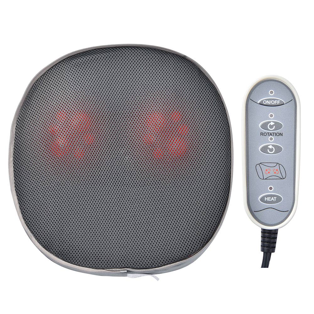 TheLAShop Shiatsu Massage Pillow with Heat - Deep Kneading Massager for Back, Neck, Shoulders & Feet - Portable Relaxation Gift for Home, Office & Car Use