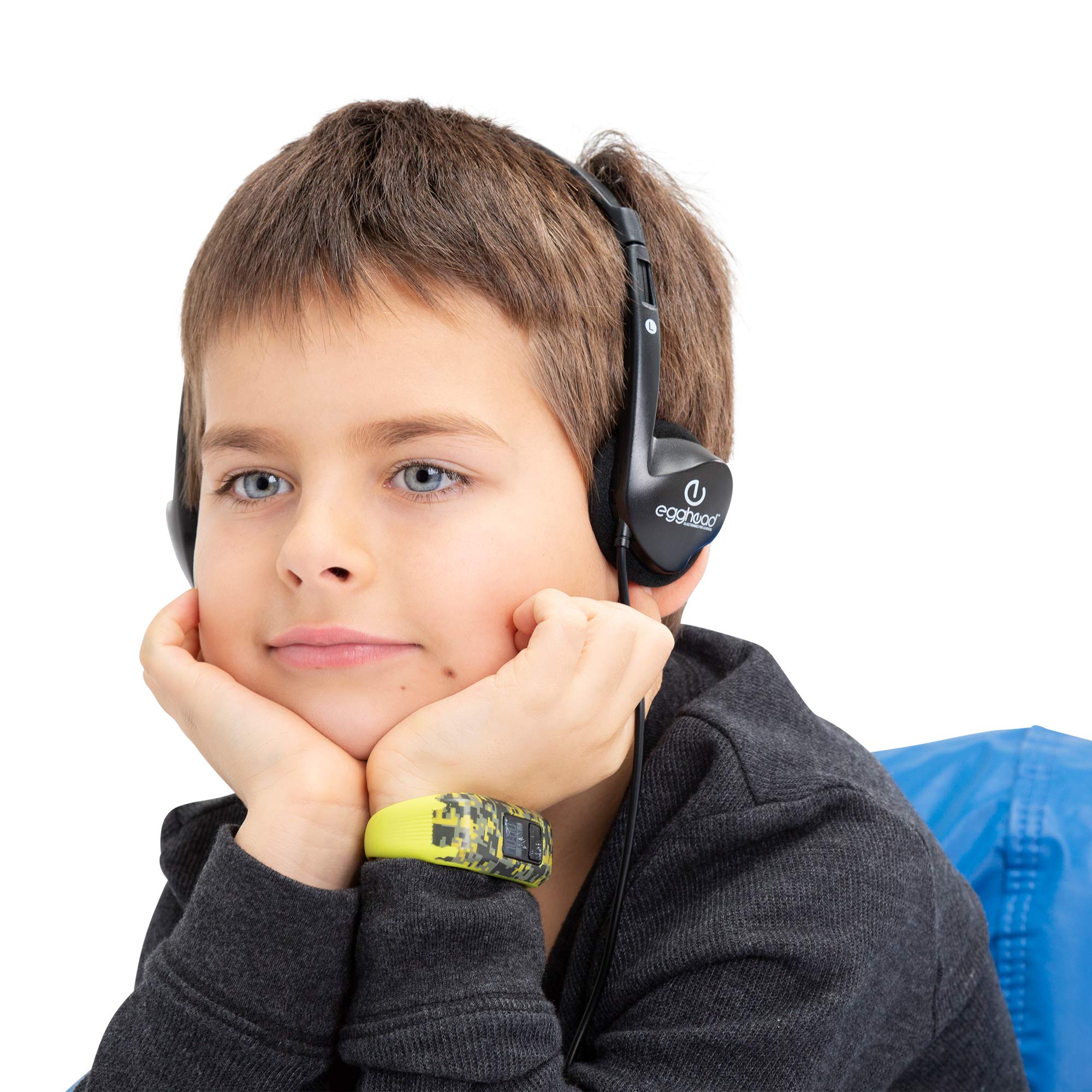 Egghead EGG-IAG-1000USB-20-SO-PK Stereo School Headphones with USB Plug - Bulk Pack of 20 Black Headphones for Classroom, Computer Lab & Online Learning