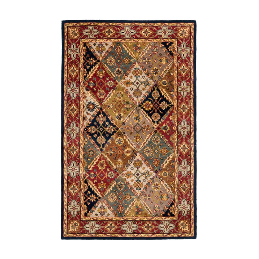 Safavieh Heritage Wool Pile Traditional Area Rug - 9'x6' Rectangle in Green & Red - Perfect for Living Room, Bedroom, or Dining Room Décor