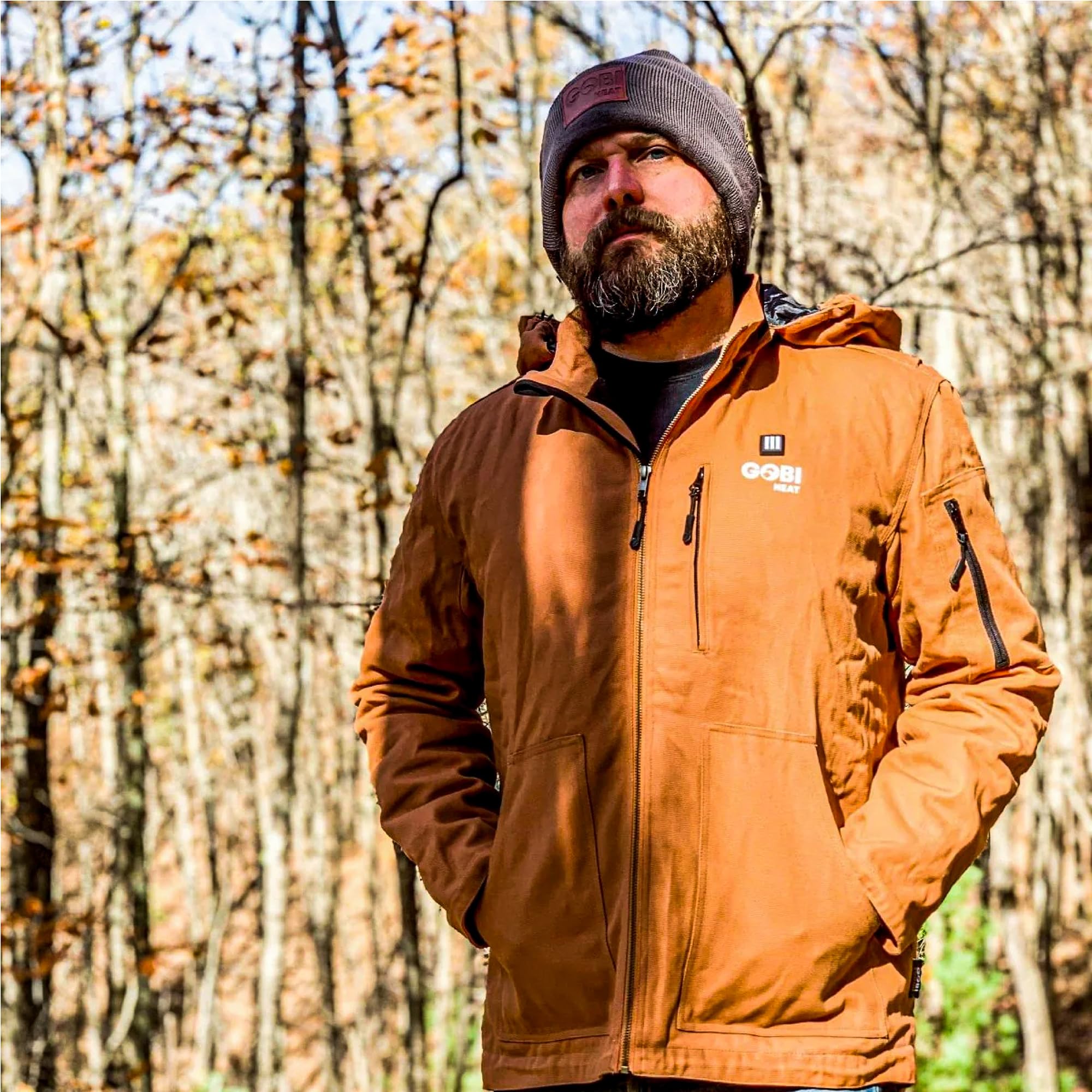 Grit Men's Heated Work Jacket with 9-Hour Battery Life - 3 Adjustable Heat Settings (Includes Battery & Charging Cable) | Winter Outdoor Work, Construction, Hunting & Cold Weather Activities