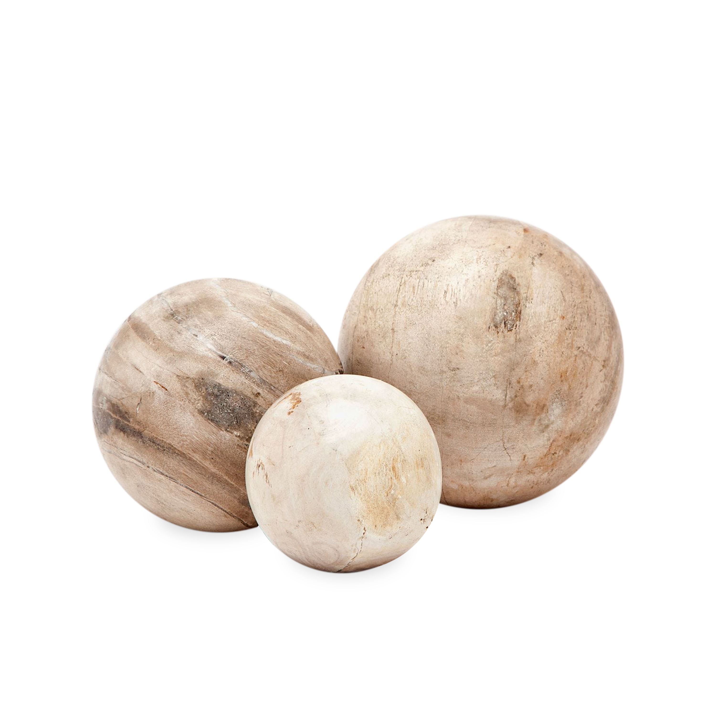 Natural Petrified Wood Balls - Polished Stone Spheres for Home Decor, Meditation & Feng Shui | Perfect for Zen Gardens, Office Desk & Crystal Healing Collections