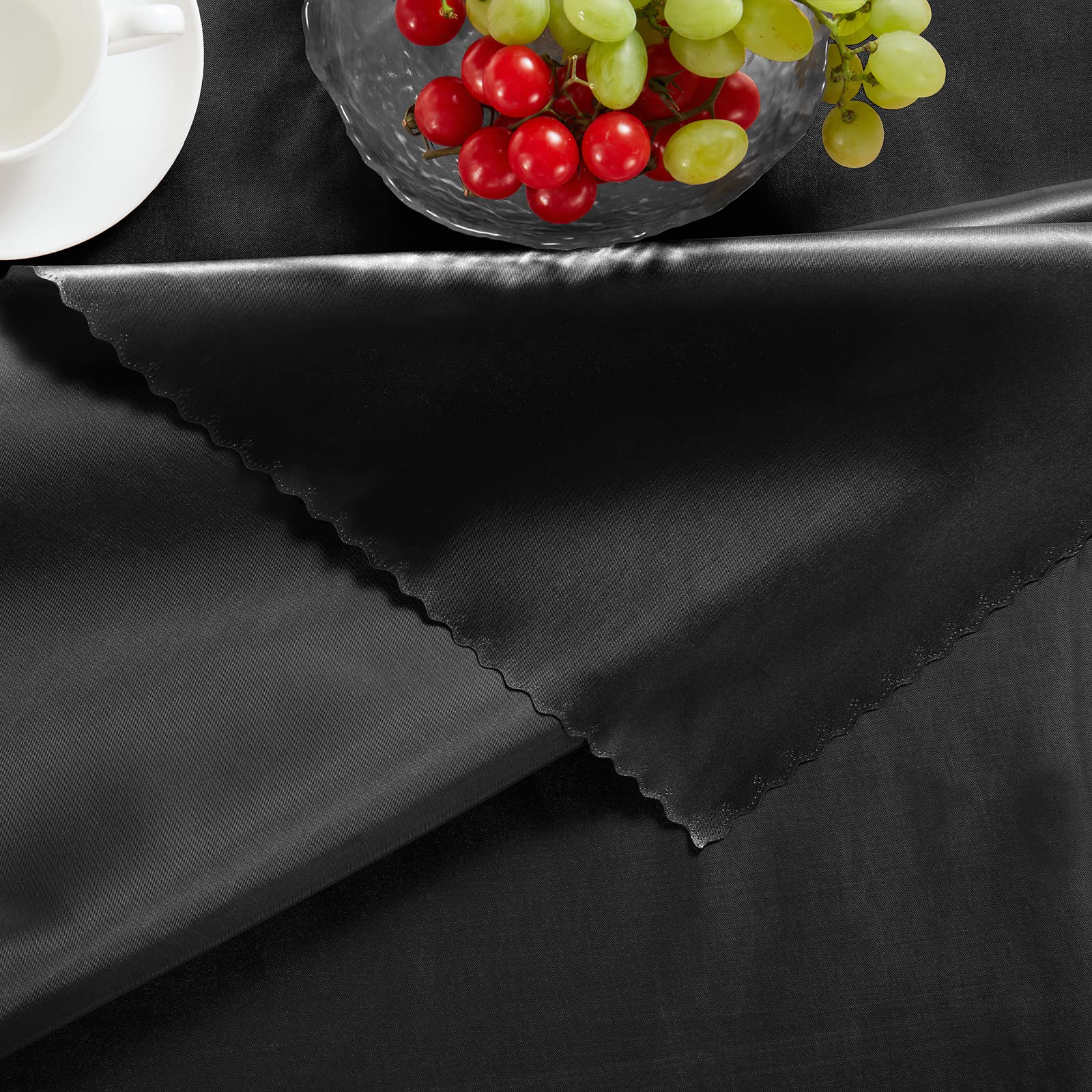 Homiest 1 Pack 54 x 108 Inches Black Satin Tablecloth - Elegant Rectangular Table Cover for Wedding, Graduation, Banquet & Party Decor | Silky Smooth Dining Table Overlay for Formal Events & Home Decor