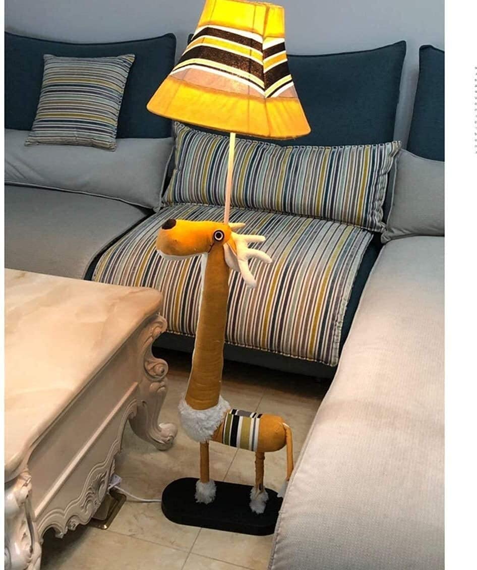 Cartoon Deer LED Floor Lamp for Kids Bedroom - Modern Minimalist Standing Light with Button Switch, Brown - Perfect for Nursery, Living Room, Study & Bedside Lighting Decoration