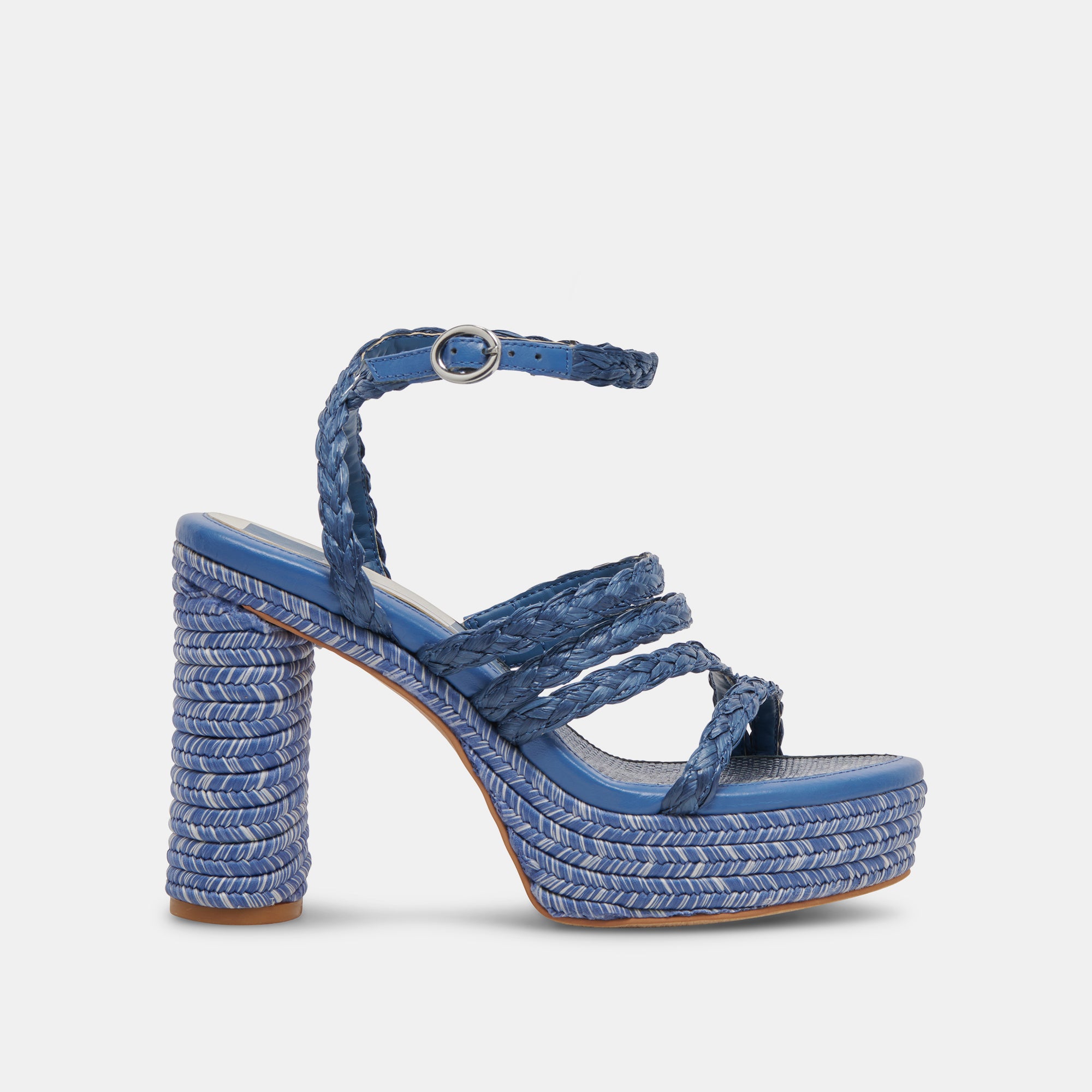 CATINA Women's Blue Raffia High Heels - Comfortable & Stylish Sandals for Summer Parties, Weddings & Beach Vacations