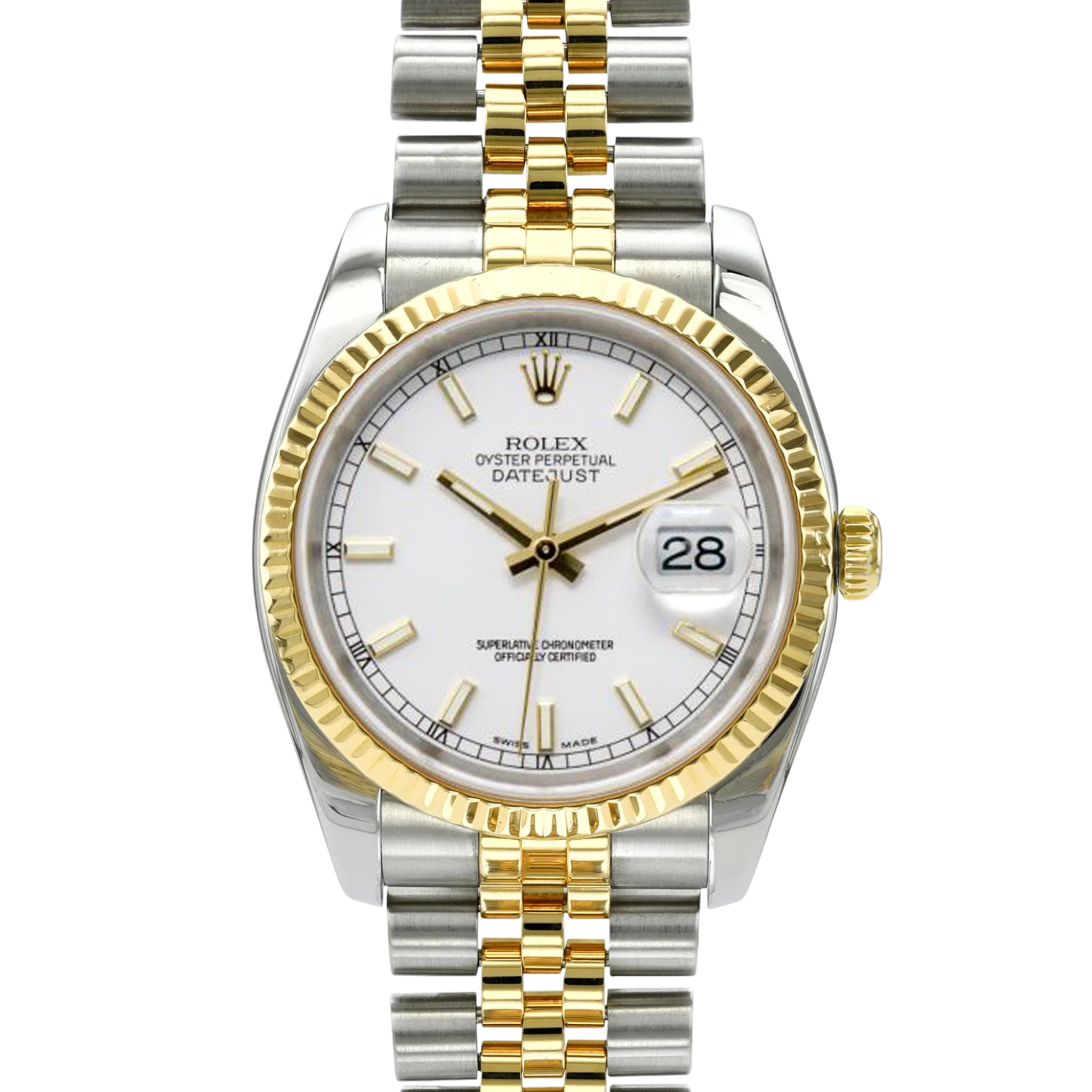 Rolex Datejust 116233 Men's Watch - 36mm Stainless Steel & Gold, White Dial with Index Markers, Jubilee Bracelet - Perfect for Business, Formal Events & Luxury Gifts
