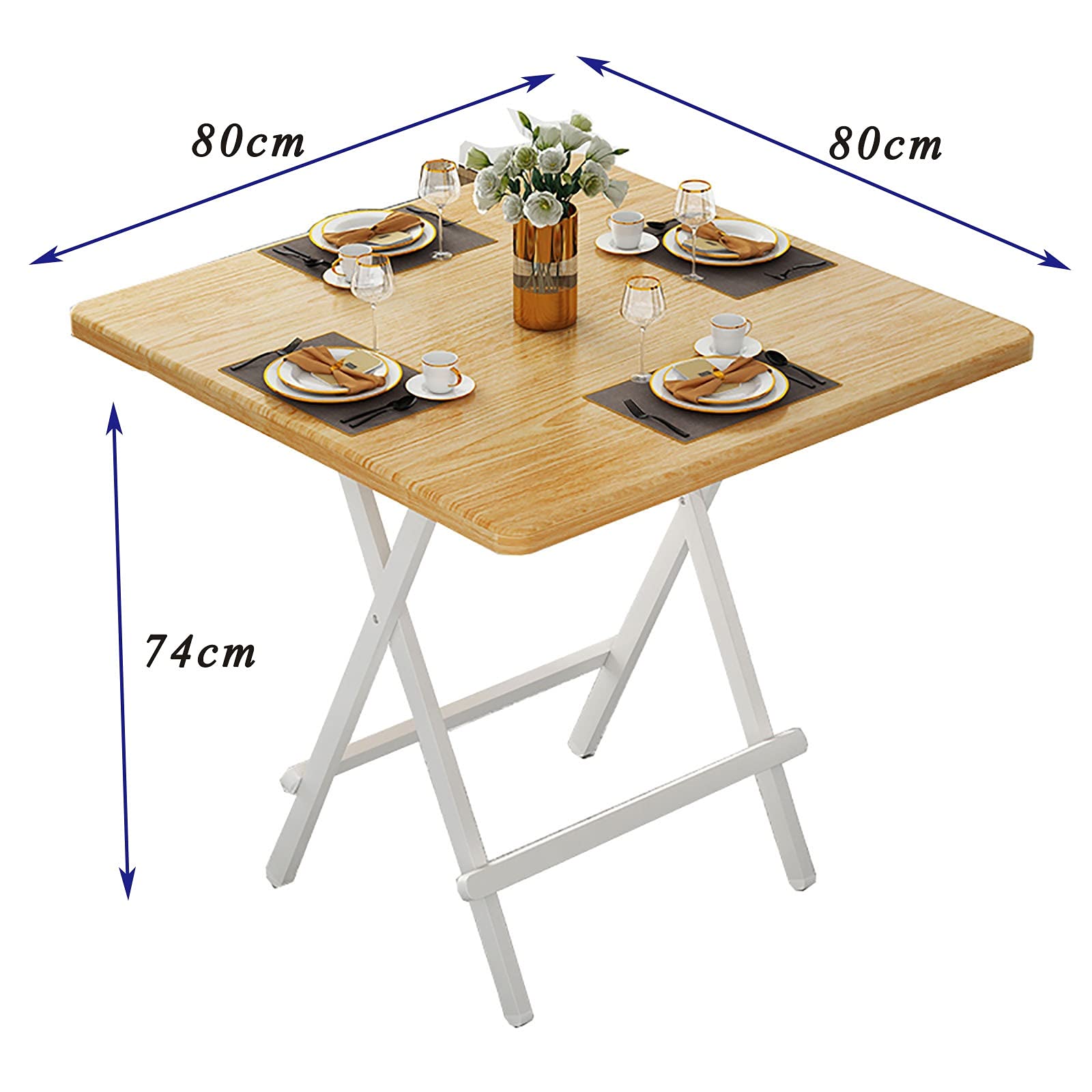 Foldable Dining Table - 80×74cm Round Multifunctional Compact Table for Small Apartments, Kitchen, Living Room | Space-Saving & Stylish Home Furniture for Dining, Work, Study, and Entertaining
