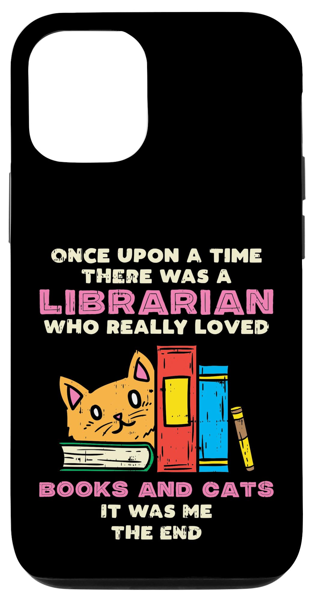 Funny Librarian Books & Cats iPhone 12/12 Pro Case - Perfect Gift for Book Lovers & Cat Owners - Ideal for Library Workers, Students & Book Club Members