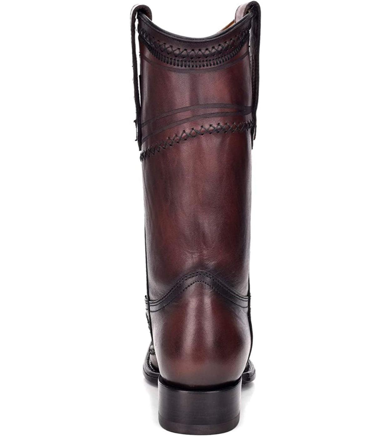 Premium Men's Cuadra Black Cherry Casual Cowboy Boots - Genuine Ostrich Leather Western Boots for Riding, Country Wear & Fashion Outfits